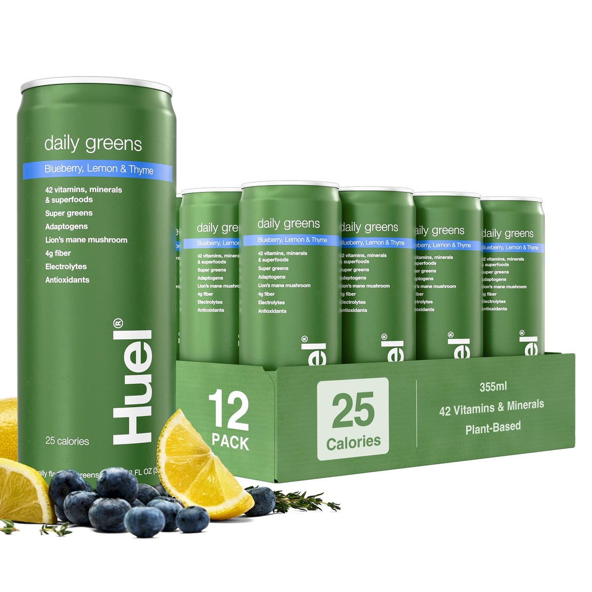 Huel Daily Greens 386g front view with packaging