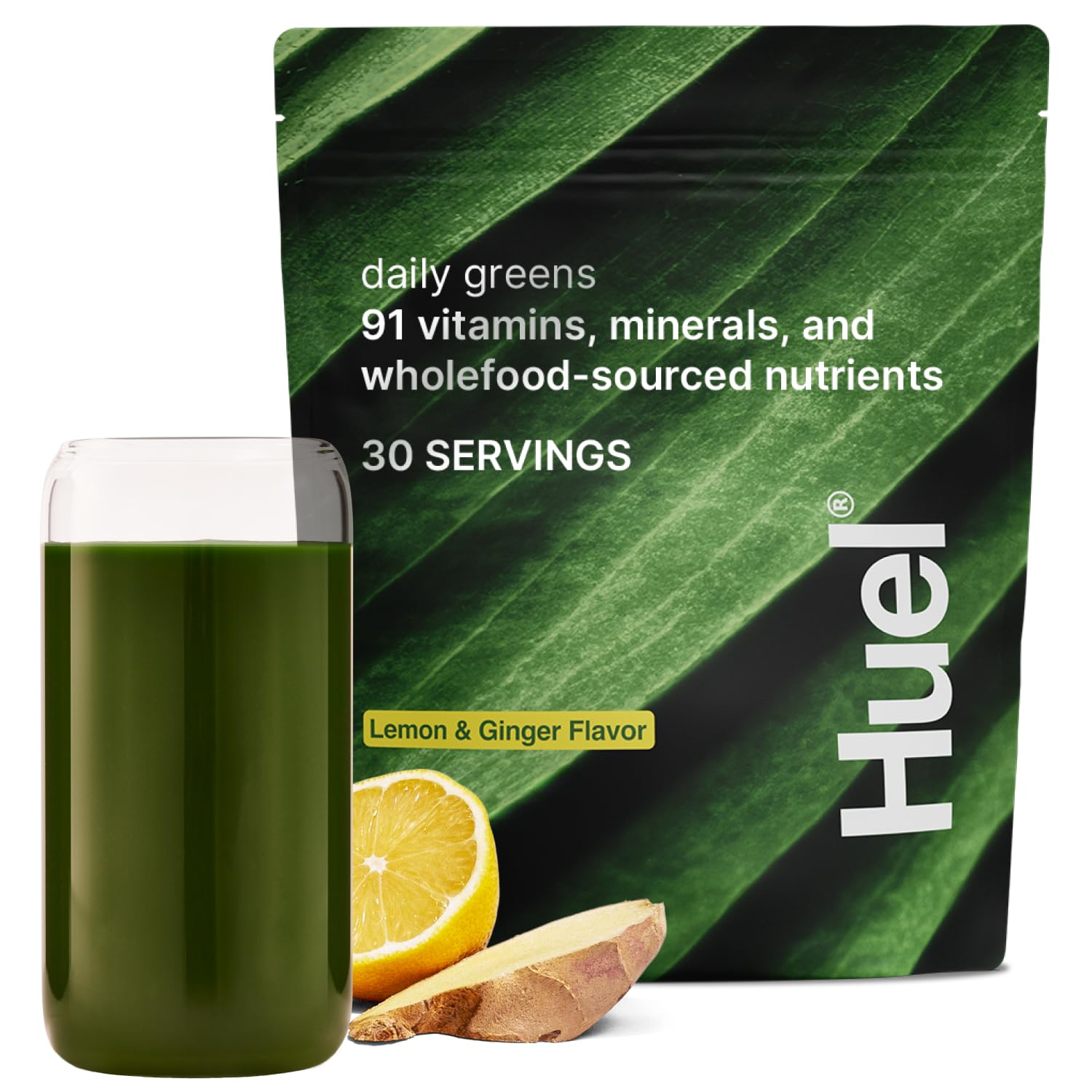 Huel Daily Greens Spirulina Supplement 281g front view