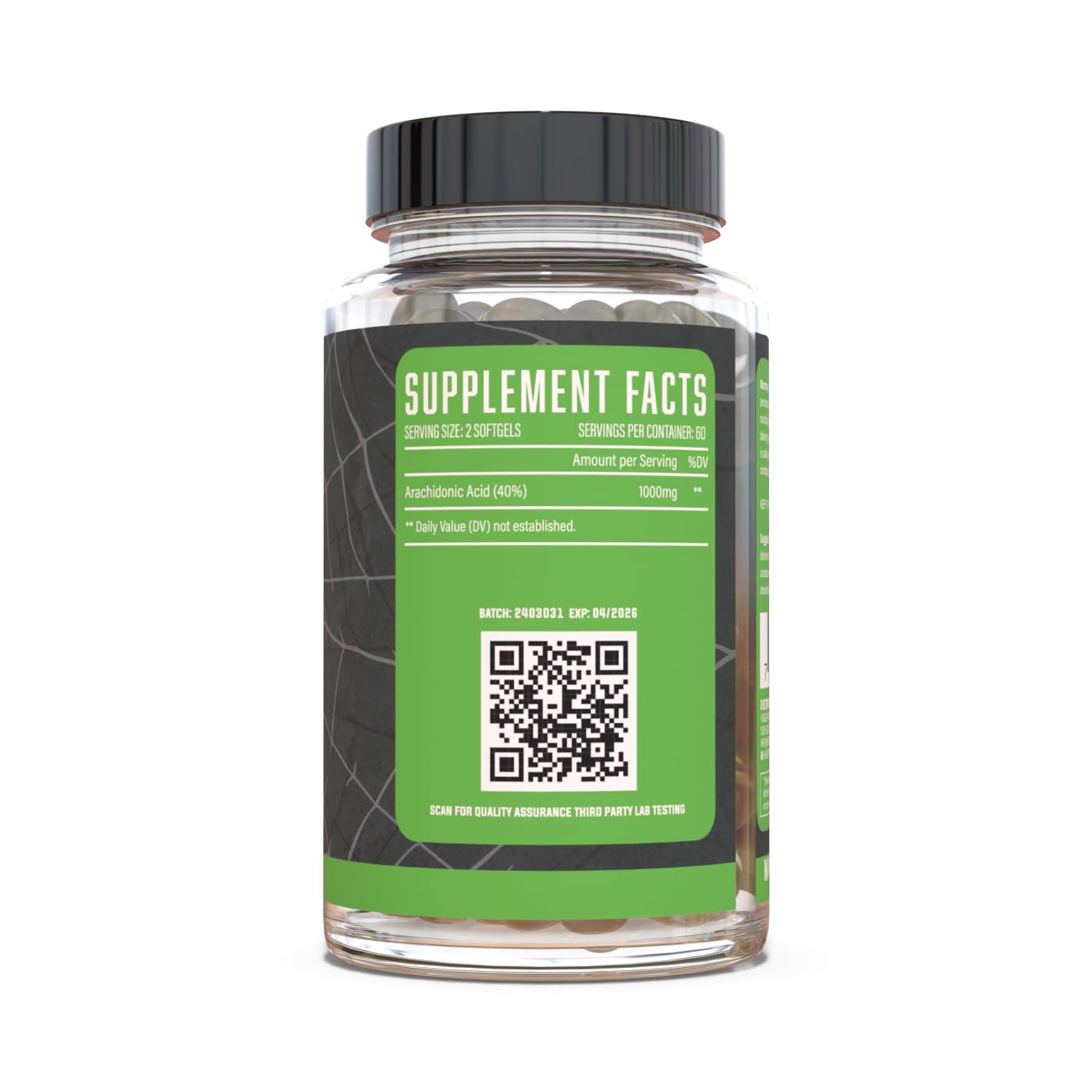 Huge Supplements Arachidone 1500mg Arachidonic Acid in lifestyle setting
