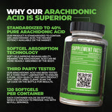 Huge Supplements Arachidone 1500mg Arachidonic Acid side view