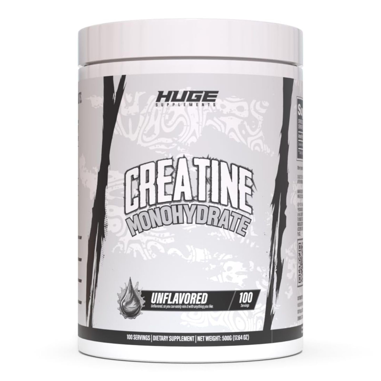 Huge Supplements Creatine Monohydrate 454g front view