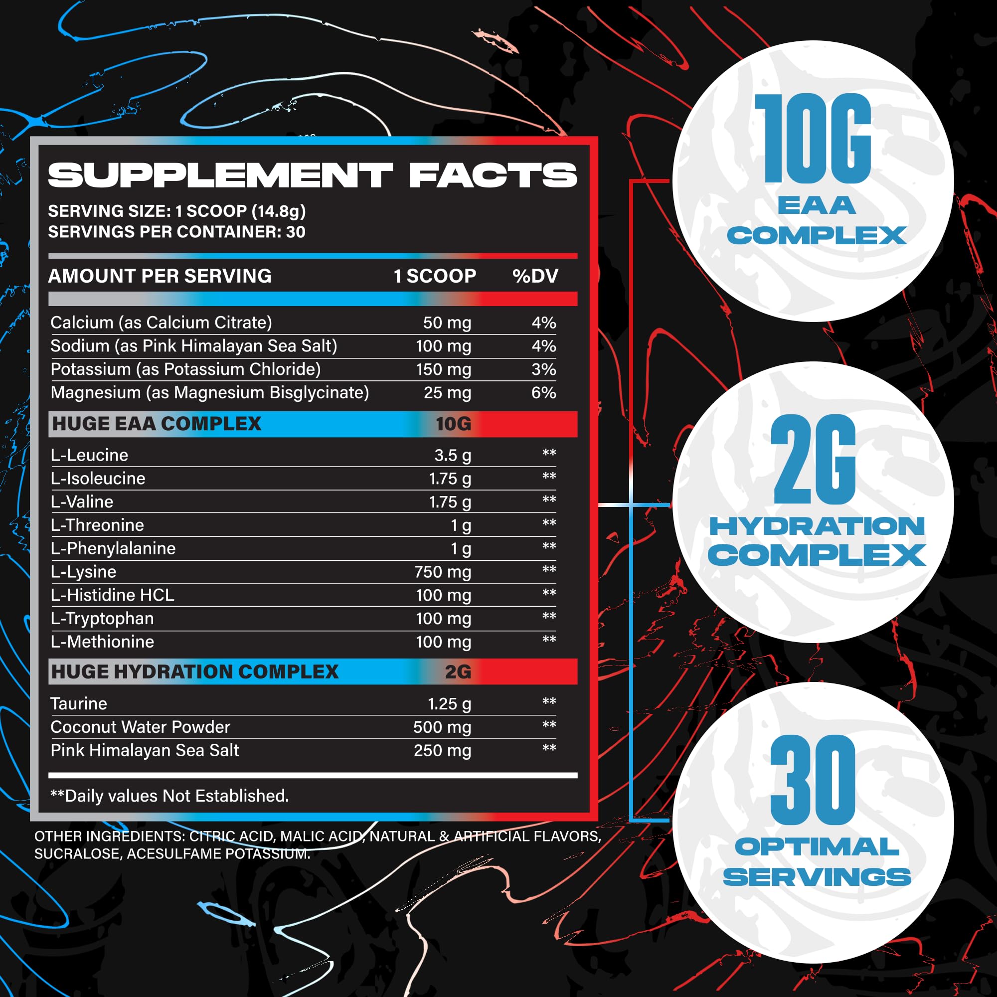 Huge Supplements EAA Powder 544g with scoop