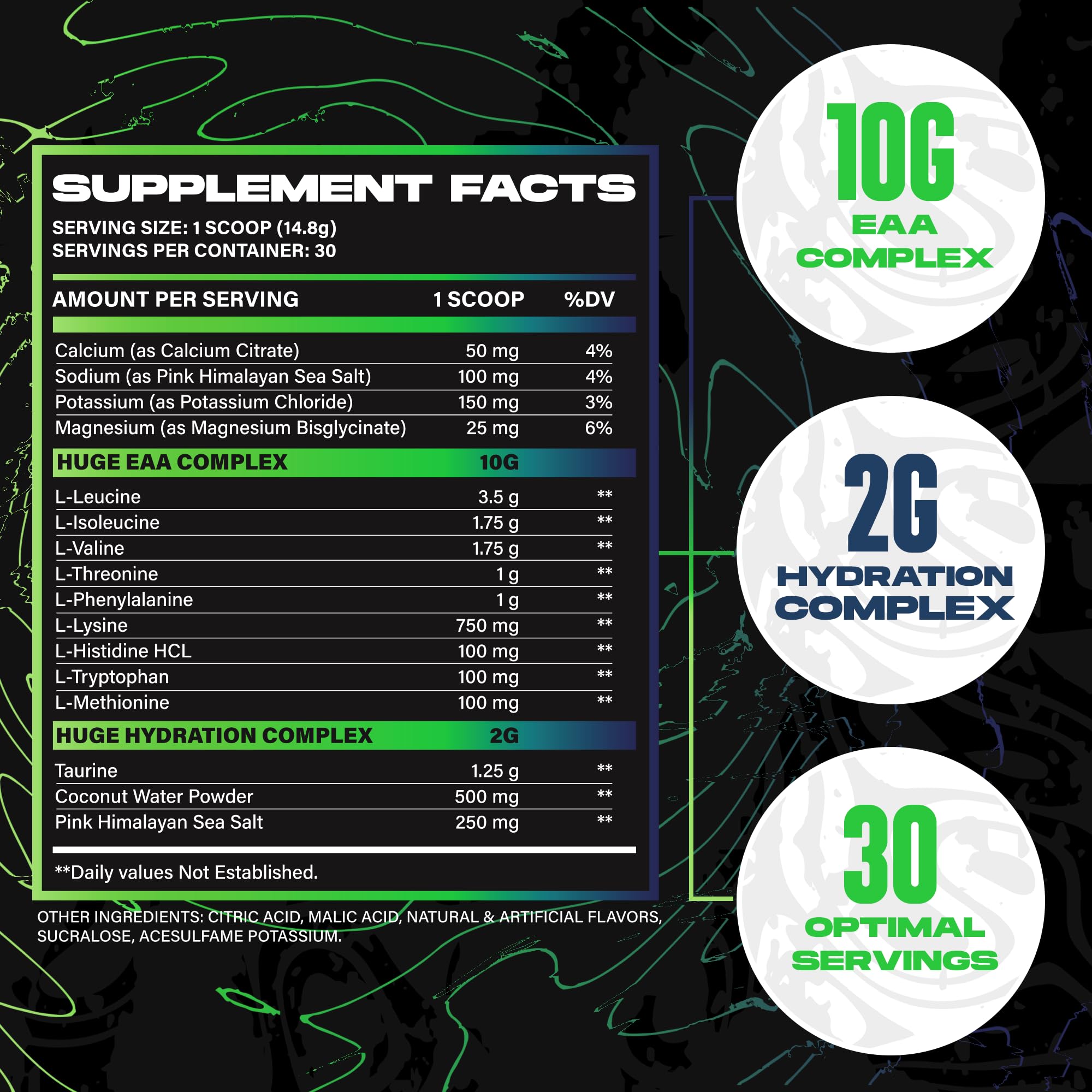 Huge Supplements EAA Powder ingredients list