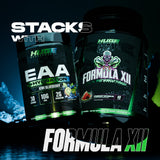 Huge Supplements EAA Powder on a gym bench