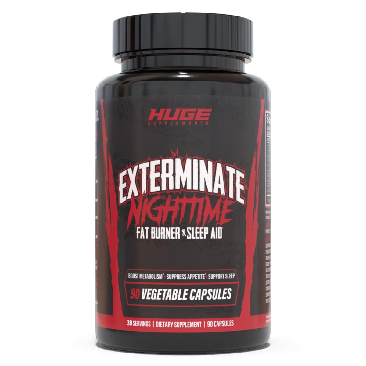 Huge Supplements Exterminate Night Time Fat Burner front view