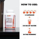 Huge Supplements Multi-Vitamin for Men displayed with other supplements