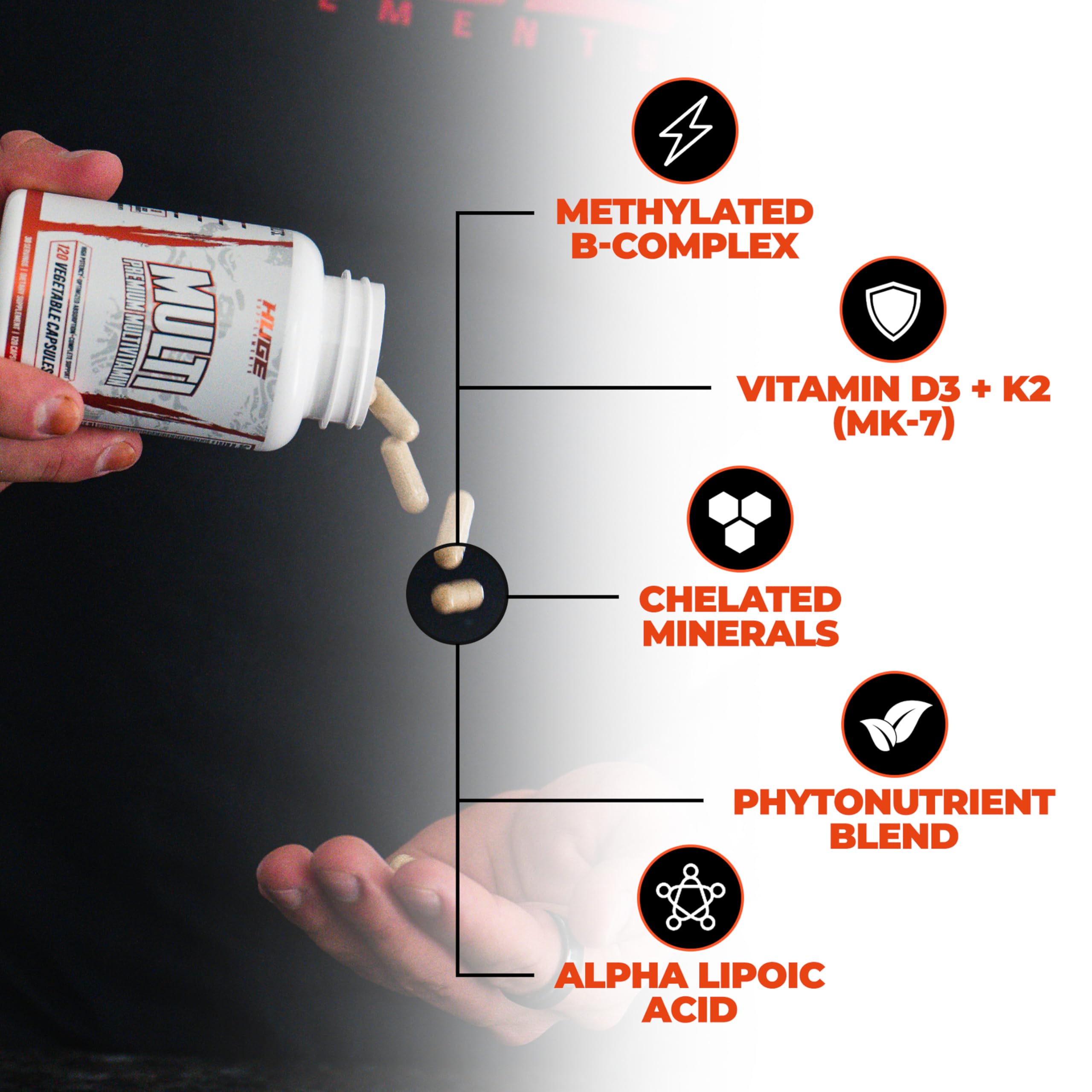 Huge Supplements Multi-Vitamin for Men nutritional information
