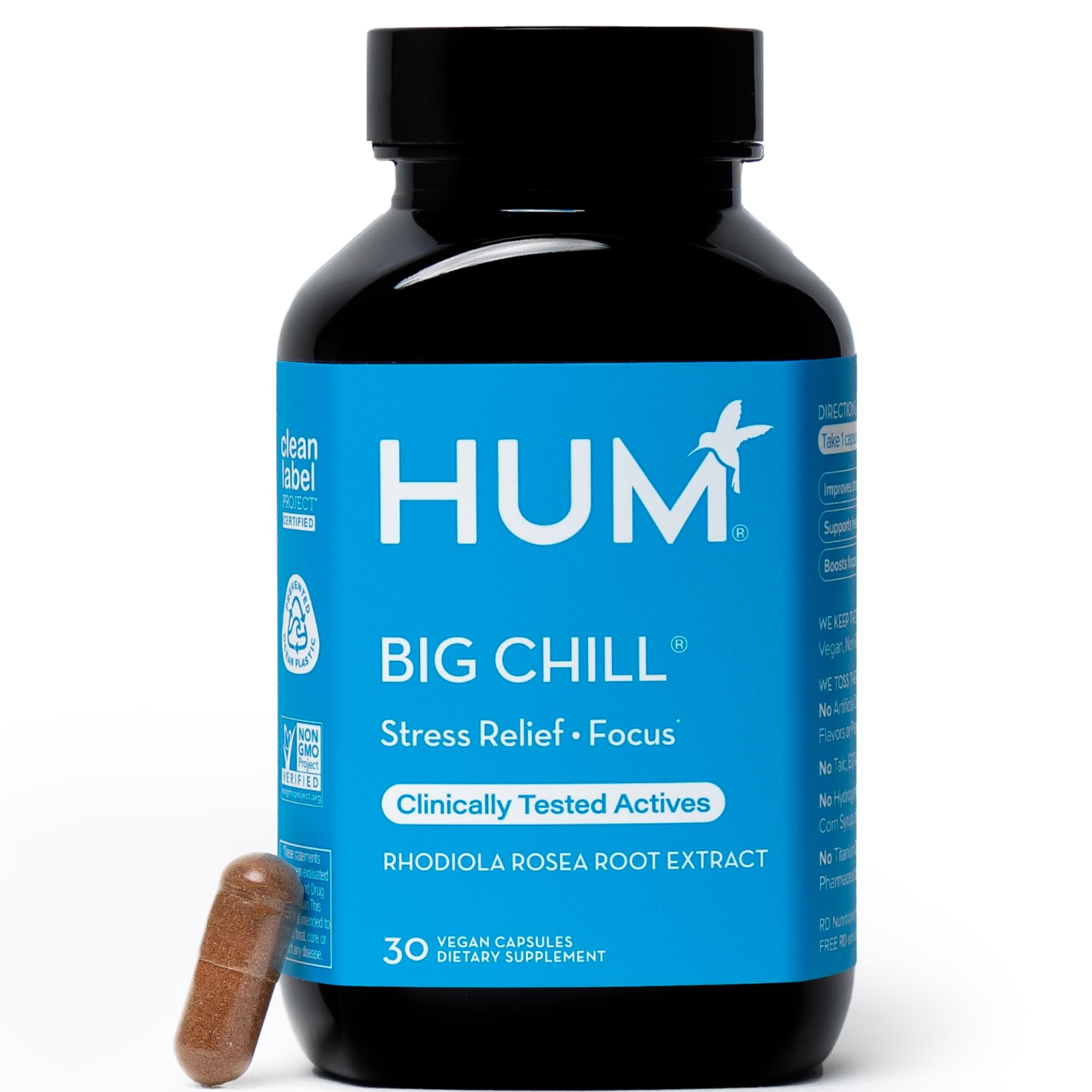 HUM Big Chill Rhodiola Rosea vegan capsules front view