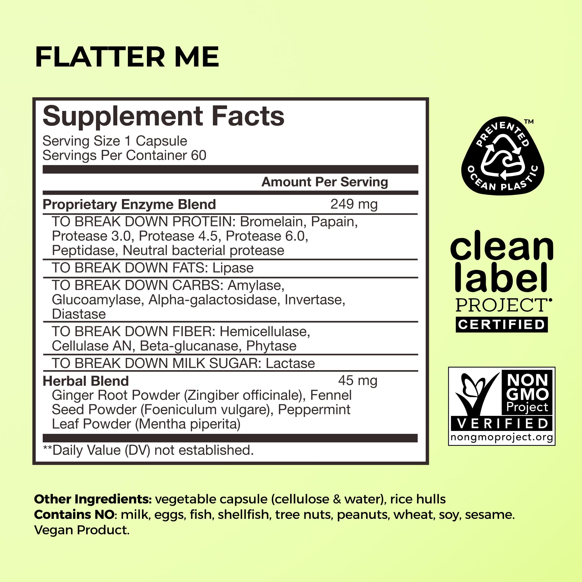 HUM Flatter Me Multi-Enzymes 30 Capsules back view