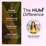 HUM Hair Supplement Capsules in a lifestyle setting