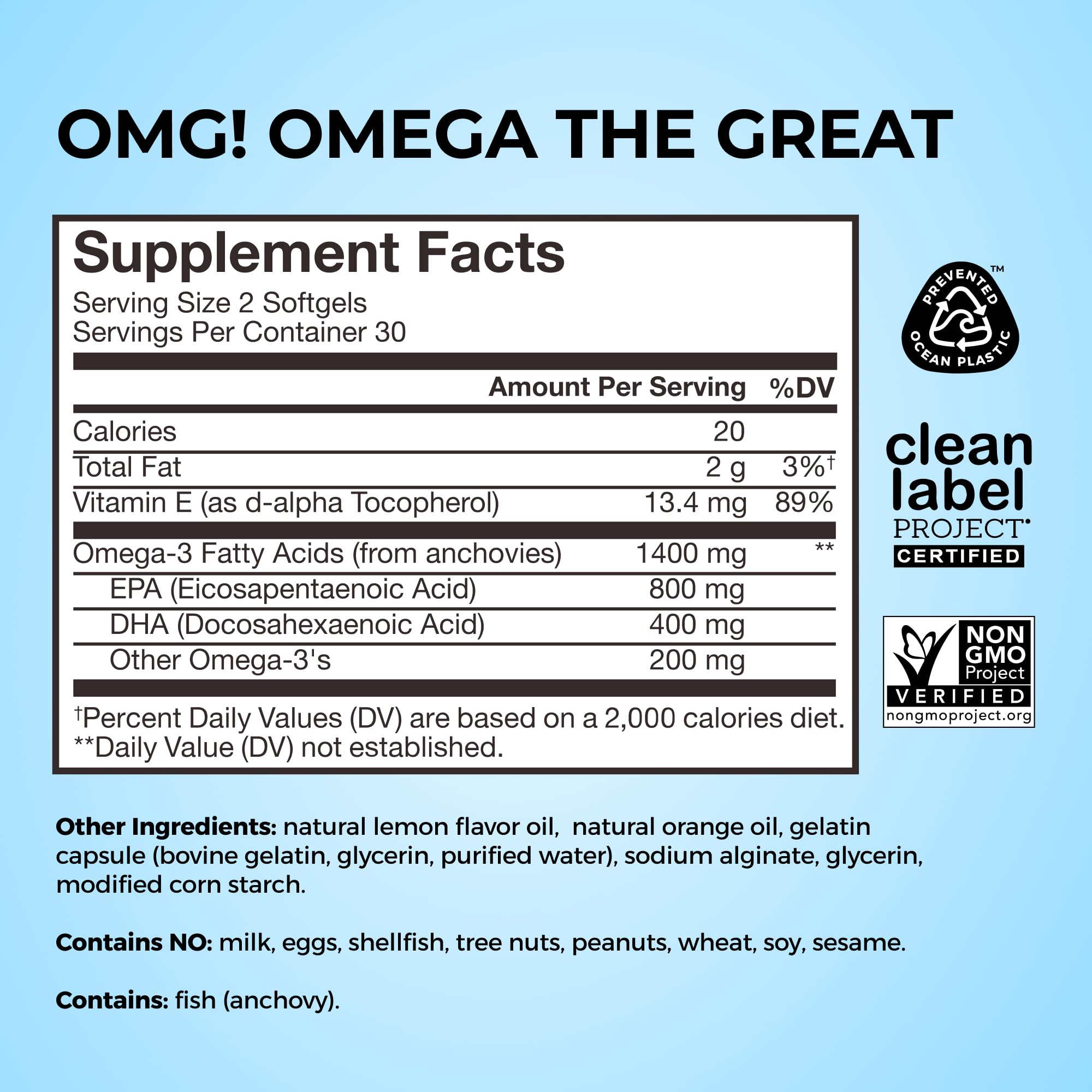 HUM OMG! Omega The Great Omega-3 Fish Oil Softgels softgels close-up