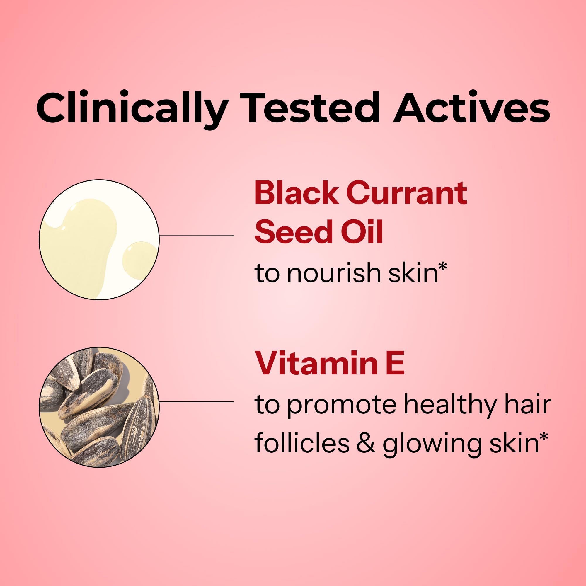 HUM Red Carpet Vitamin E & Black Currant Seed Oil Supplement ingredients list