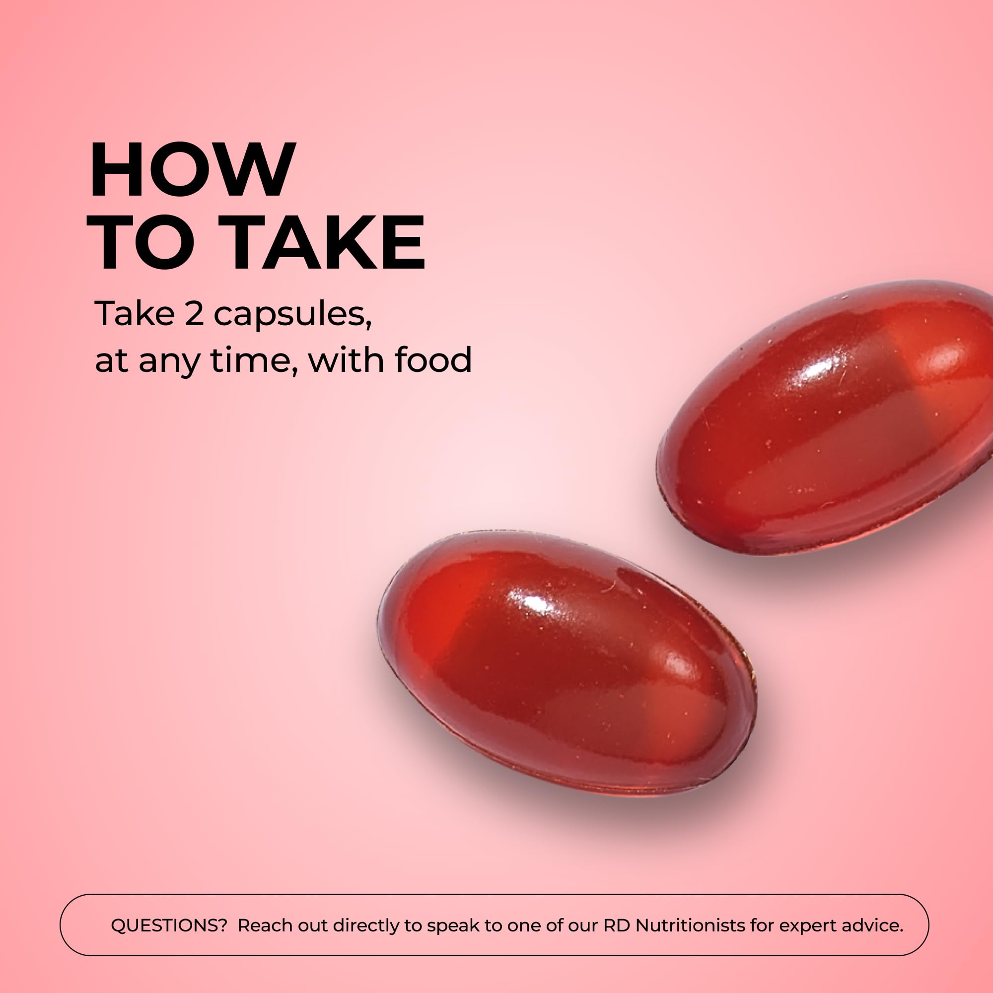 HUM Red Carpet Vitamin E softgels in a hand