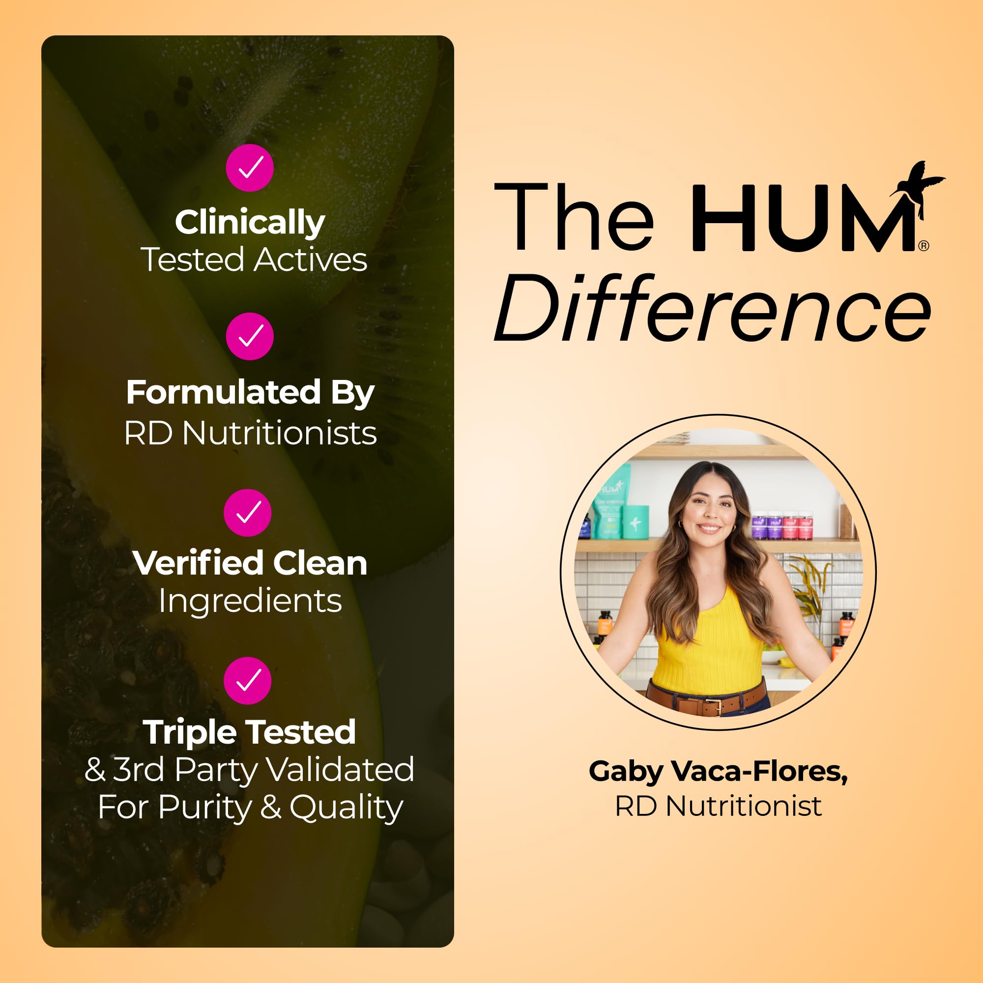 HUM Ripped Rooster Green Tea Capsules packaging close-up