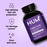 HUM Turn Back Time bottle side view showing 60 vegan capsules