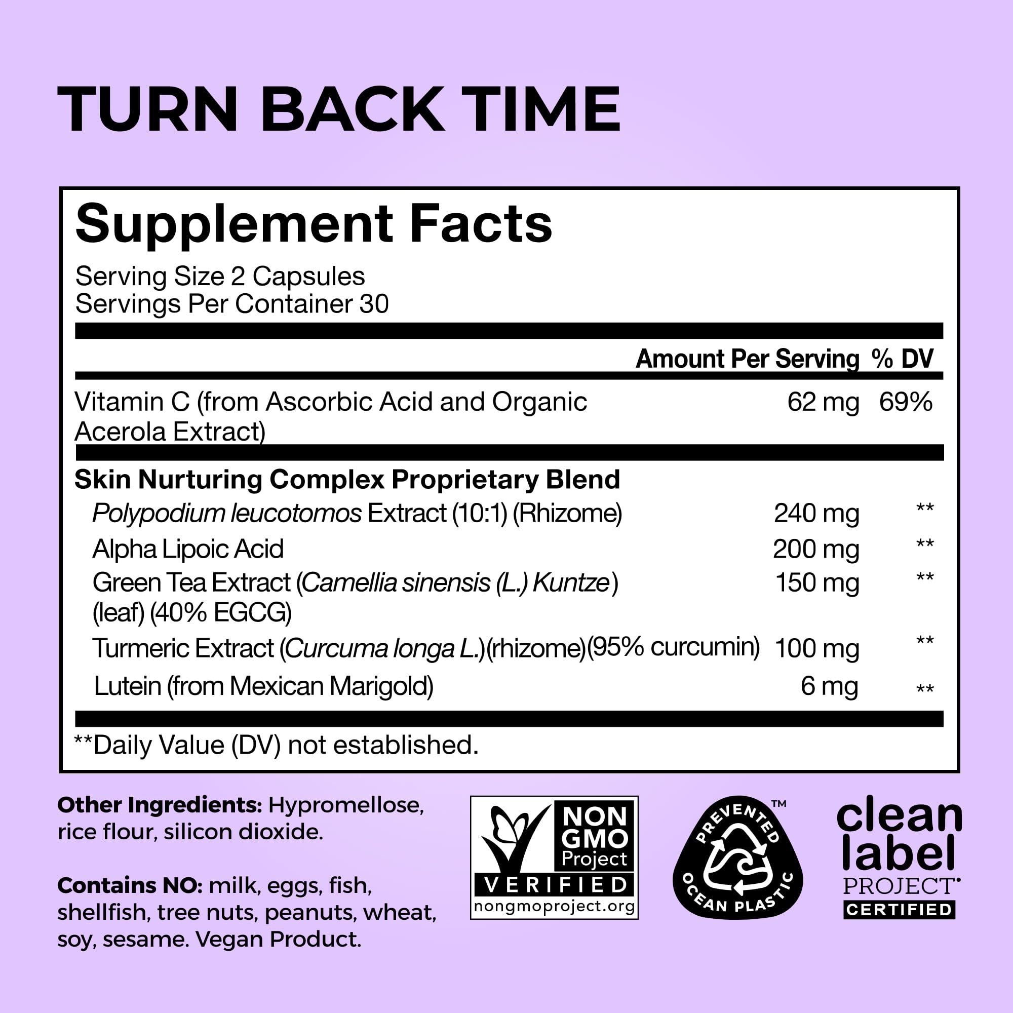 HUM Turn Back Time supplement lifestyle scene with natural elements