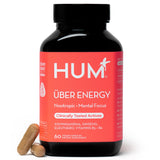HUM Uber Energy supplement bottle front view with 60 vegan capsules