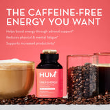 HUM Uber Energy supplement bottle side view showing ingredients list