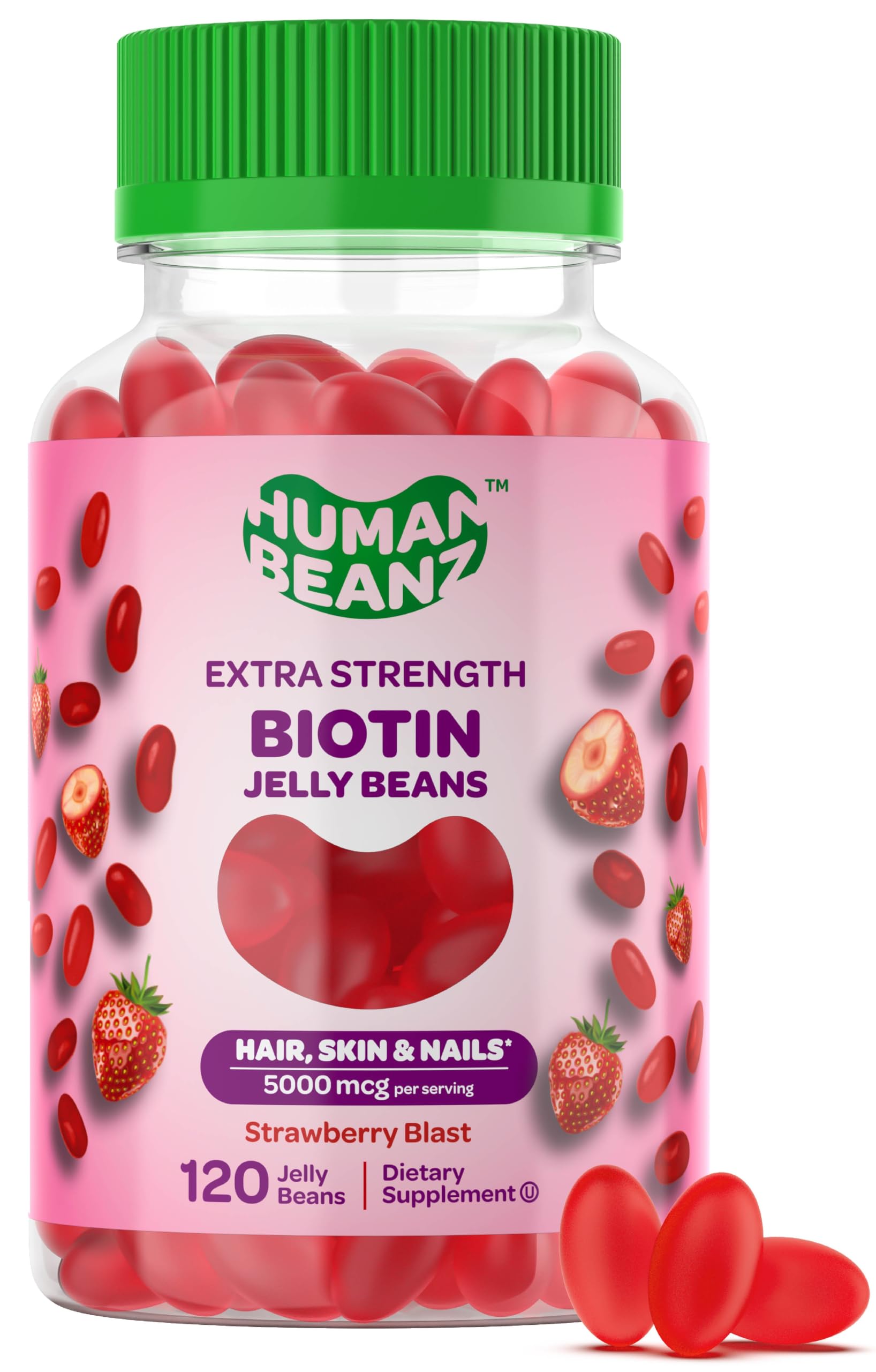Human Beanz Biotin Jelly Bean Gummies front view