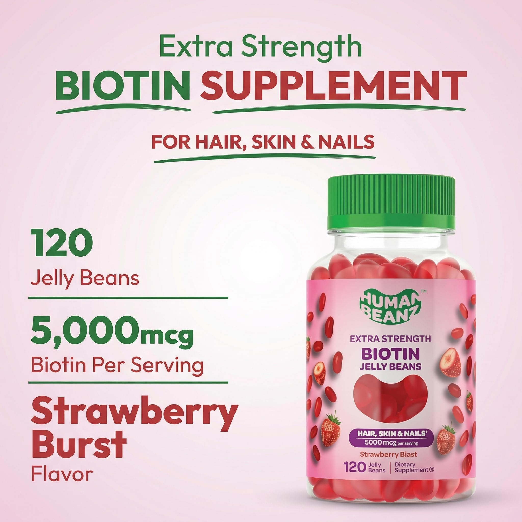 Human Beanz Biotin Jelly Bean Gummies packaging