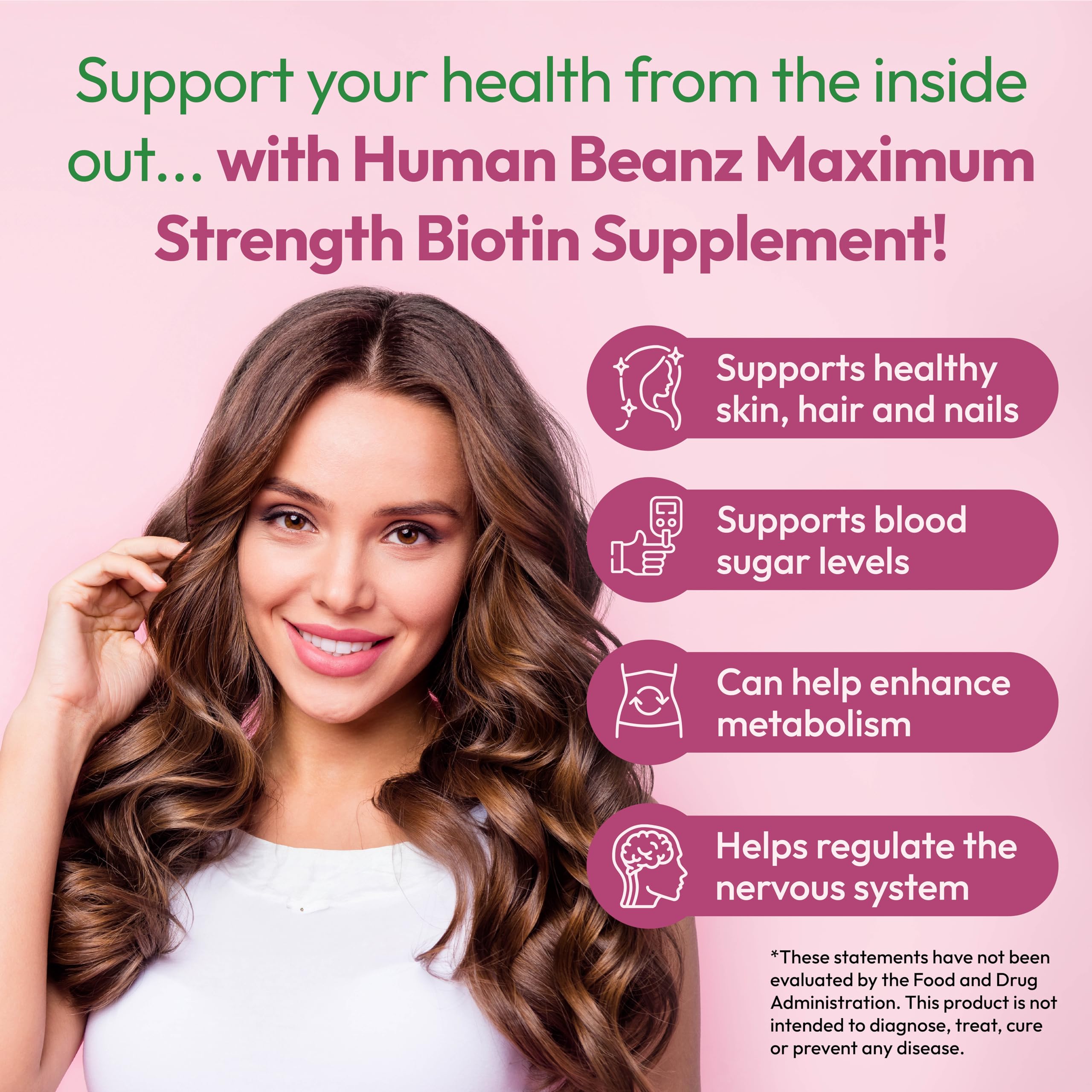Human Beanz Biotin Jelly Bean Gummies with Strawberry Blast flavour