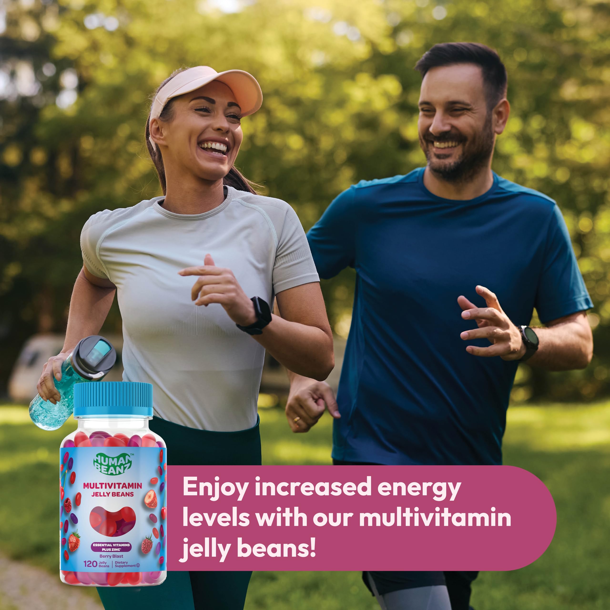 Human Beanz Multivitamin Jelly Bean Gummies back view with nutritional information