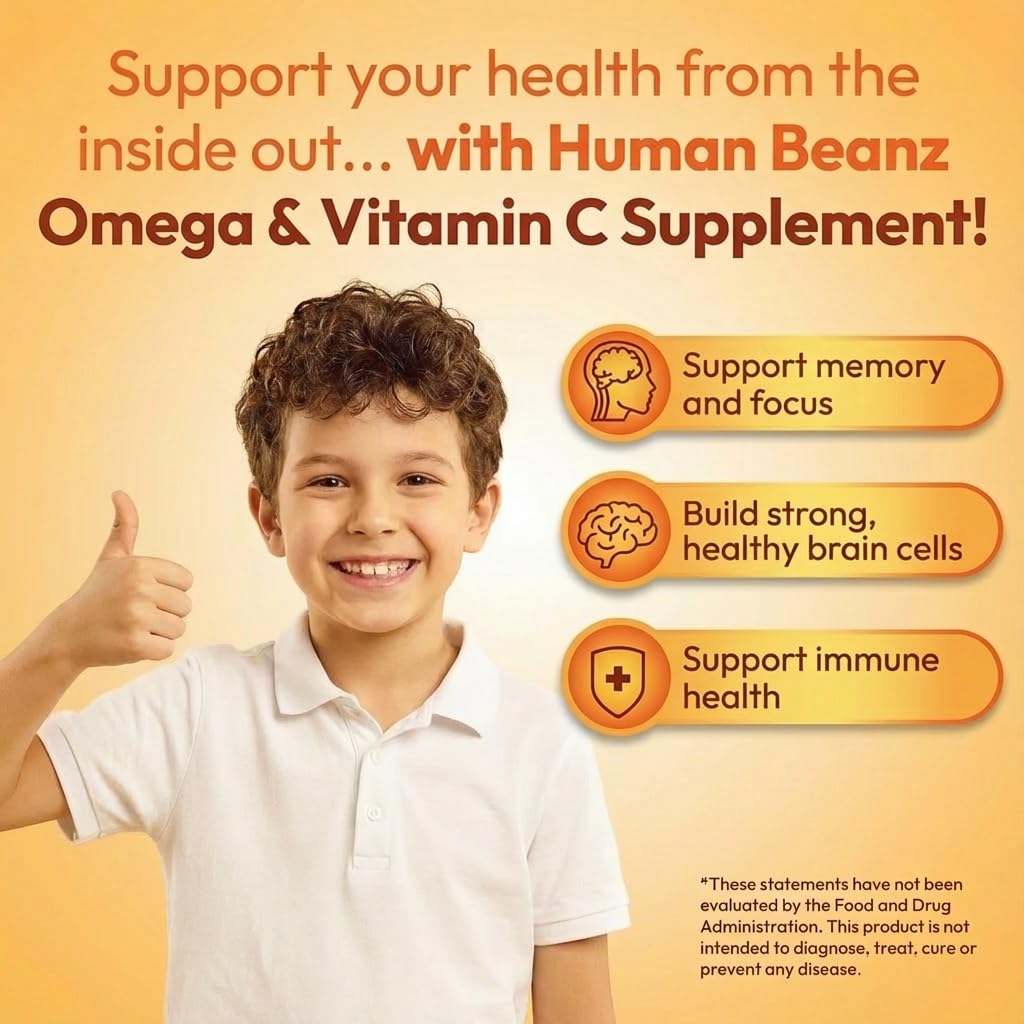 Human Beanz Omega-3 Kids Gummies close-up of jelly beans