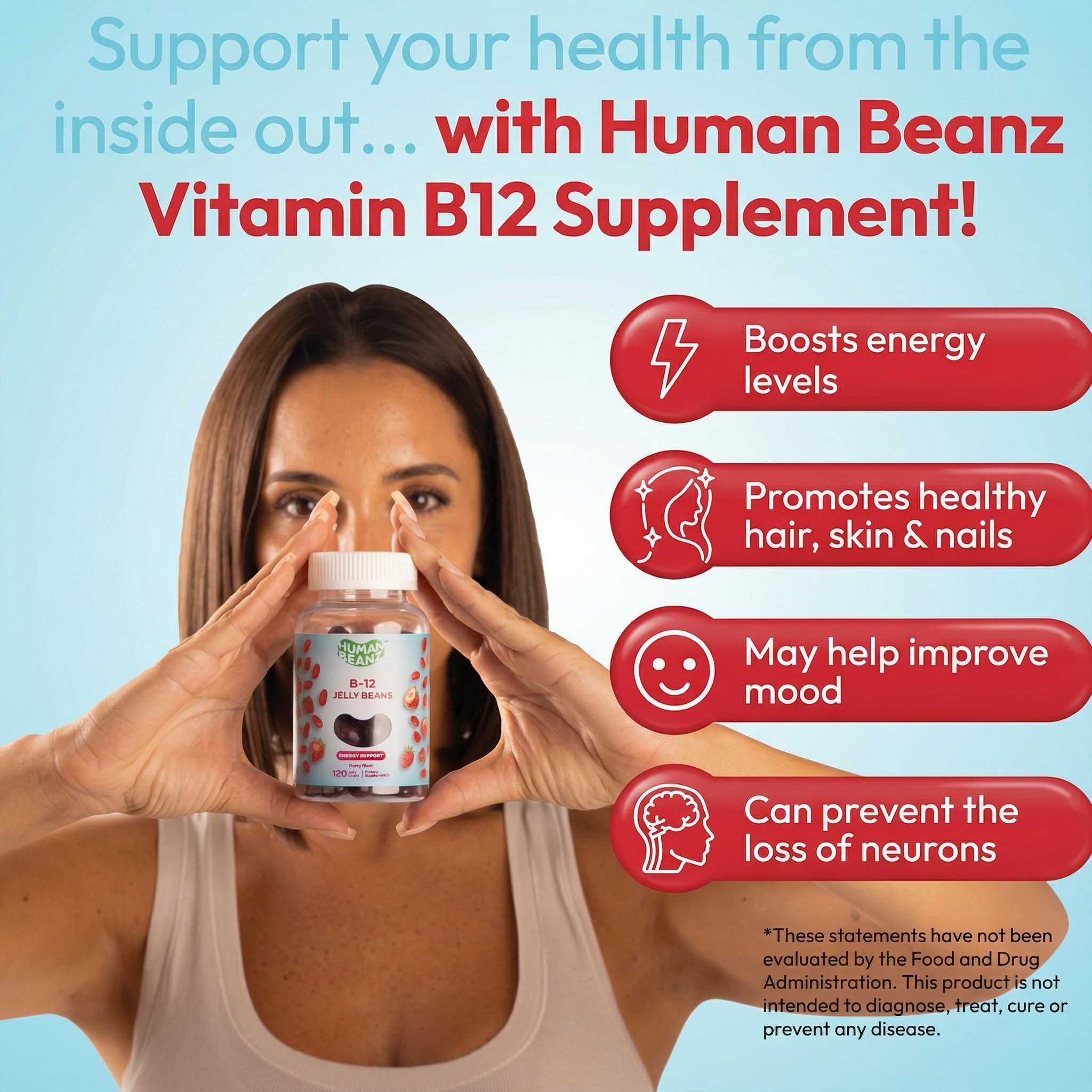 Human Beanz Vitamin B12 Jelly Bean Gummies close-up