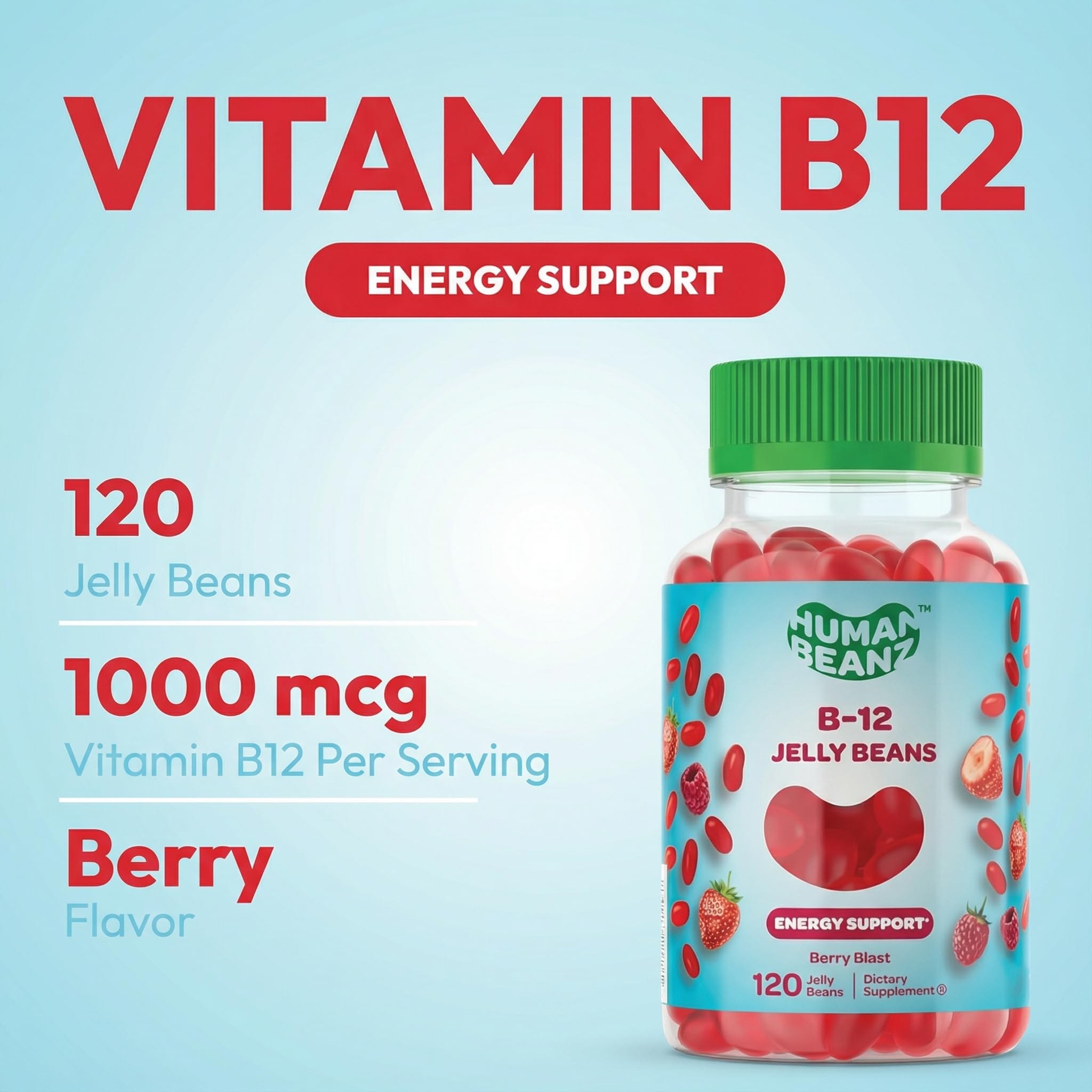 Human Beanz Vitamin B12 Jelly Bean Gummies packaging