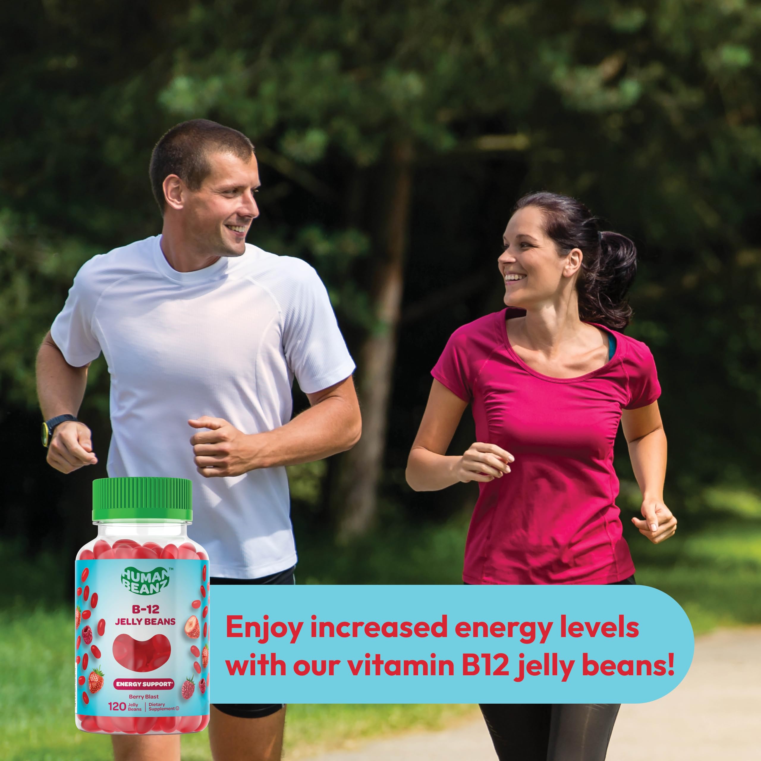 Human Beanz Vitamin B12 Jelly Bean Gummies with berries