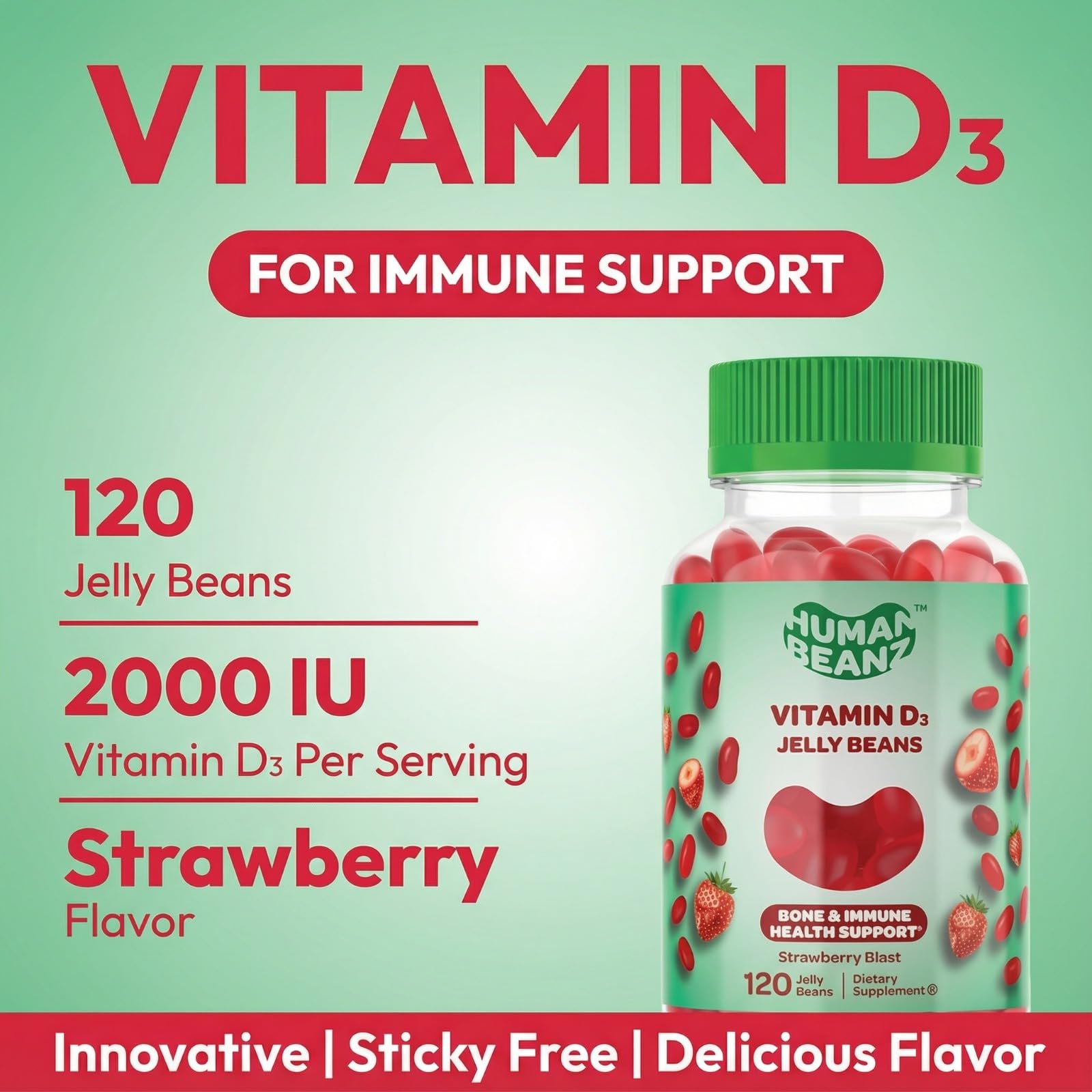 Human Beanz Vitamin D3 Jelly Bean Gummies packaging