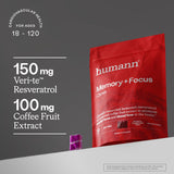 humanN Memory & Focus Chews on a wooden table