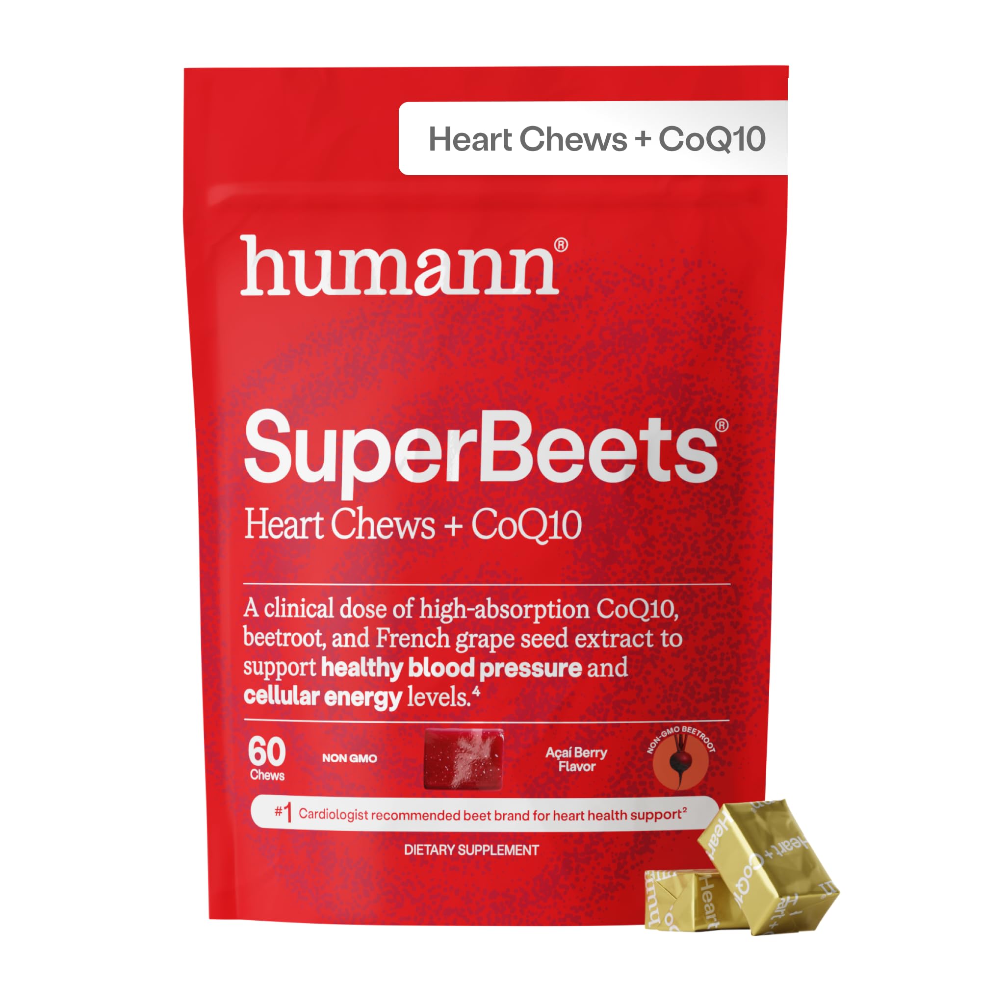 HumanN SuperBeets Heart Beet Chews 365g front view