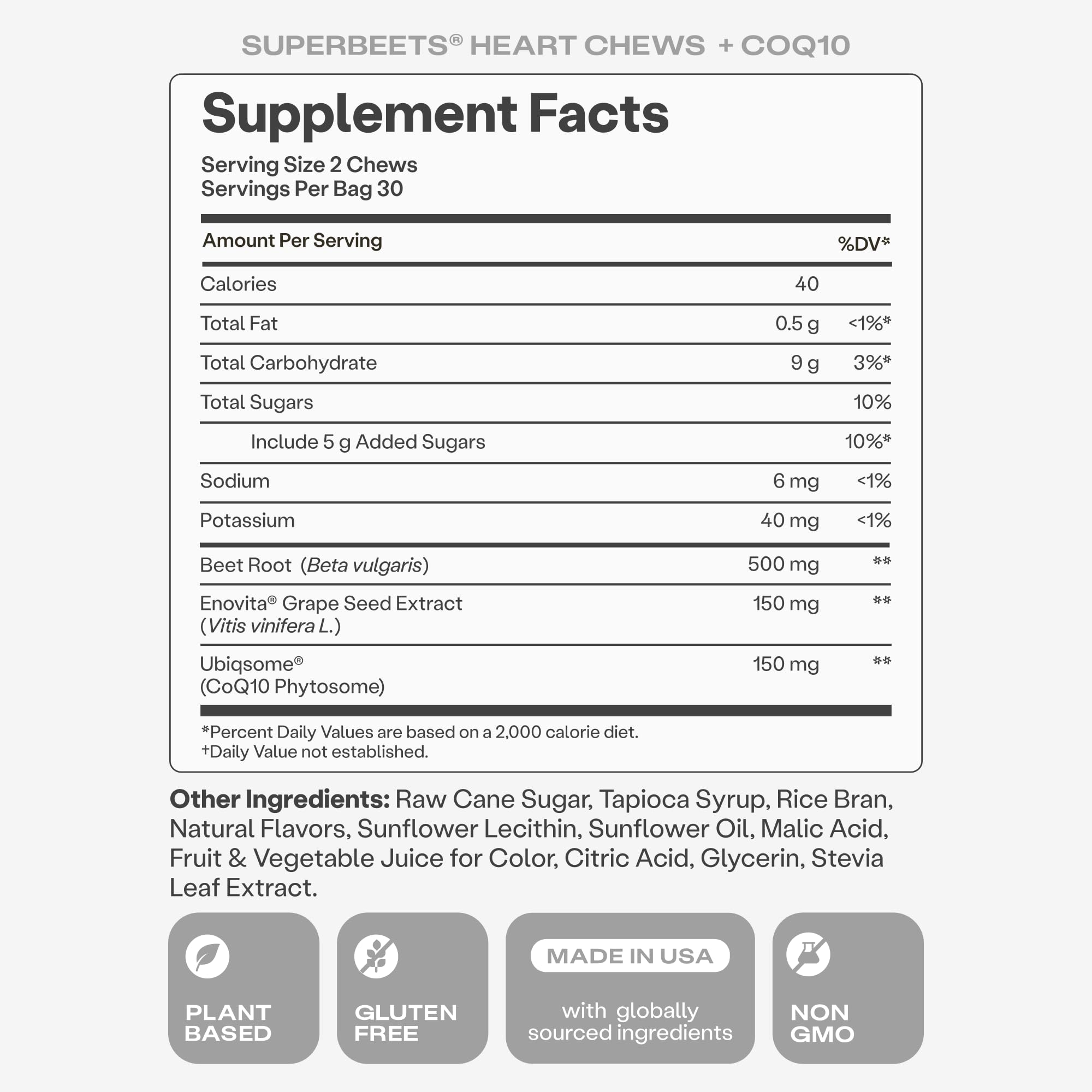 HumanN SuperBeets Heart Beet Chews 365g with other supplements