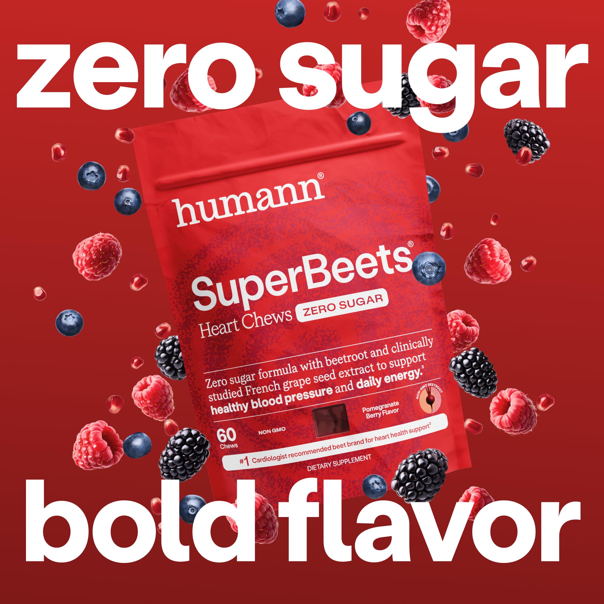 Humann SuperBeets Heart Chews individual chew close-up