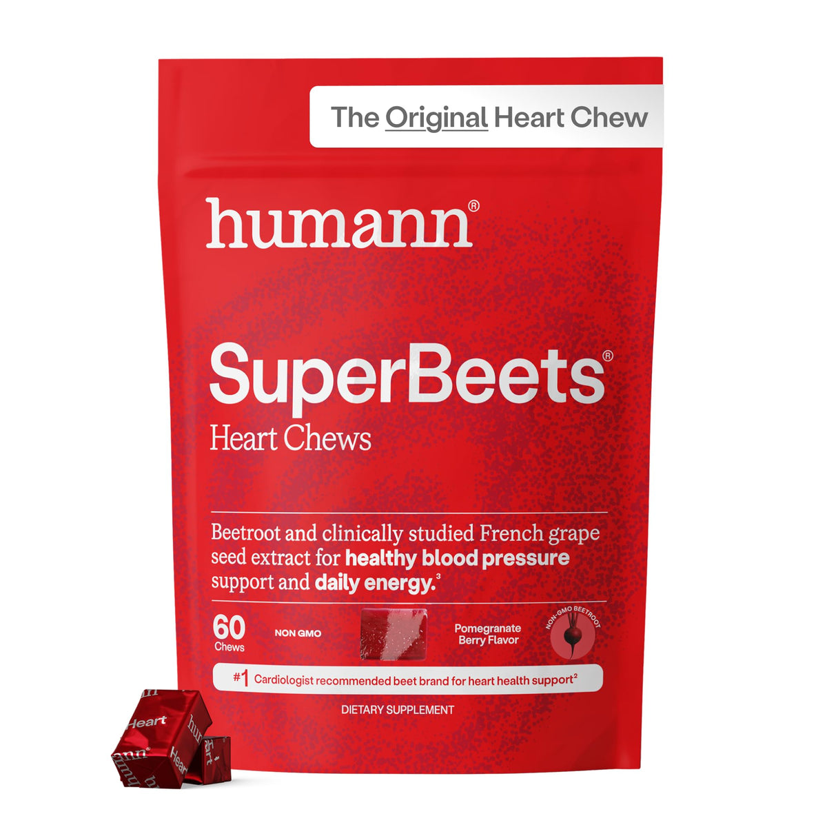 HumanN SuperBeets Heart Chews packaging front view