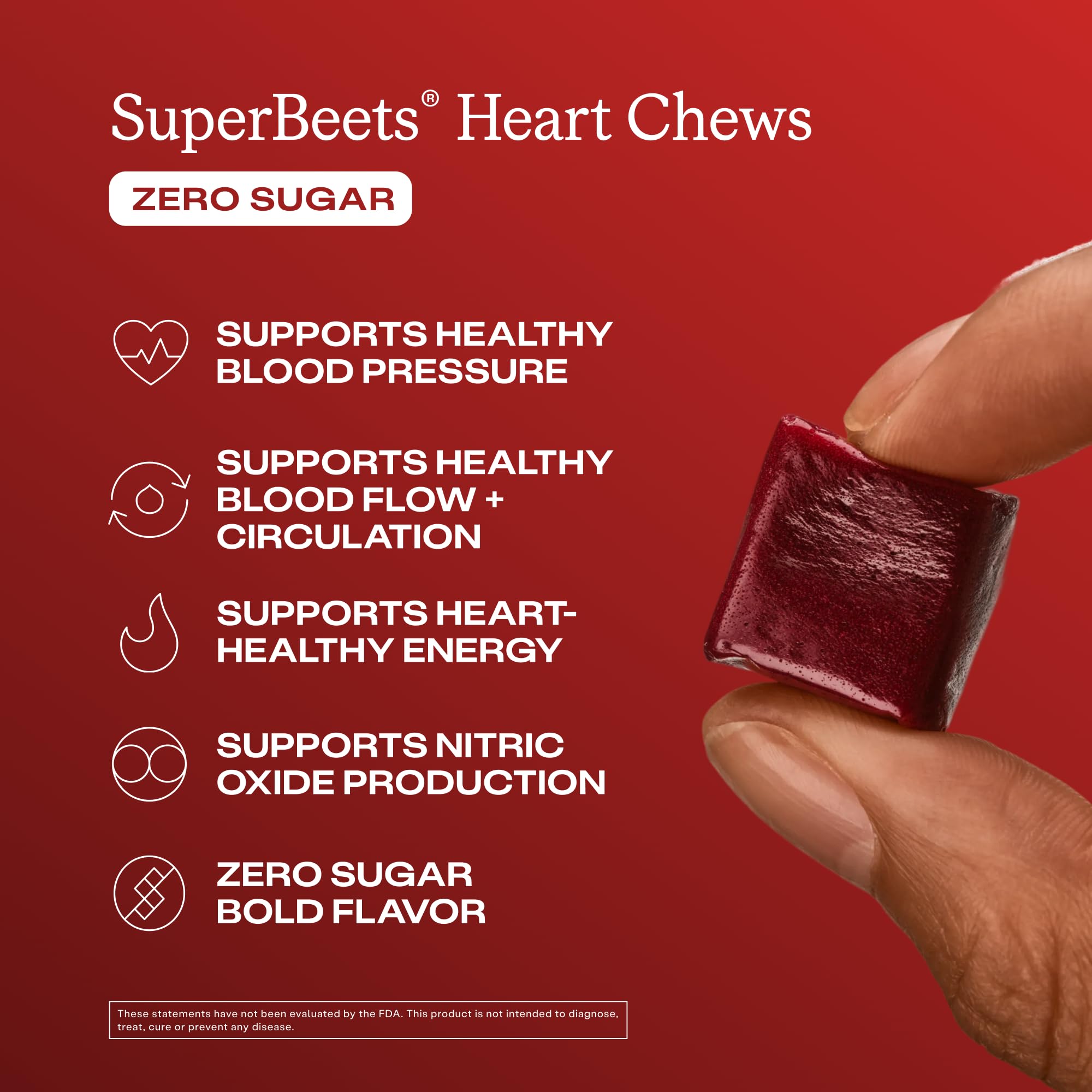 Humann SuperBeets Heart Chews pomegranate berry flavour