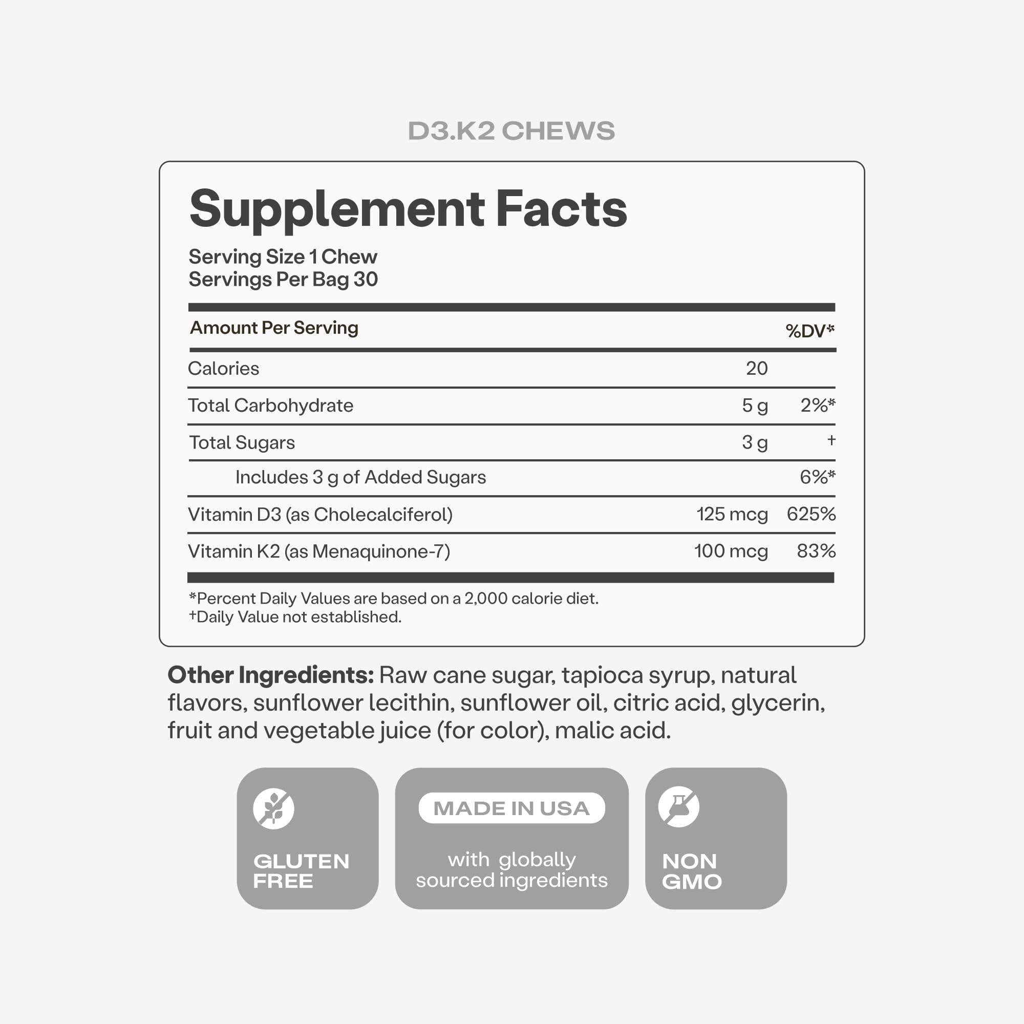HumanN Vitamin D3 & K2 Chews in a travel pouch