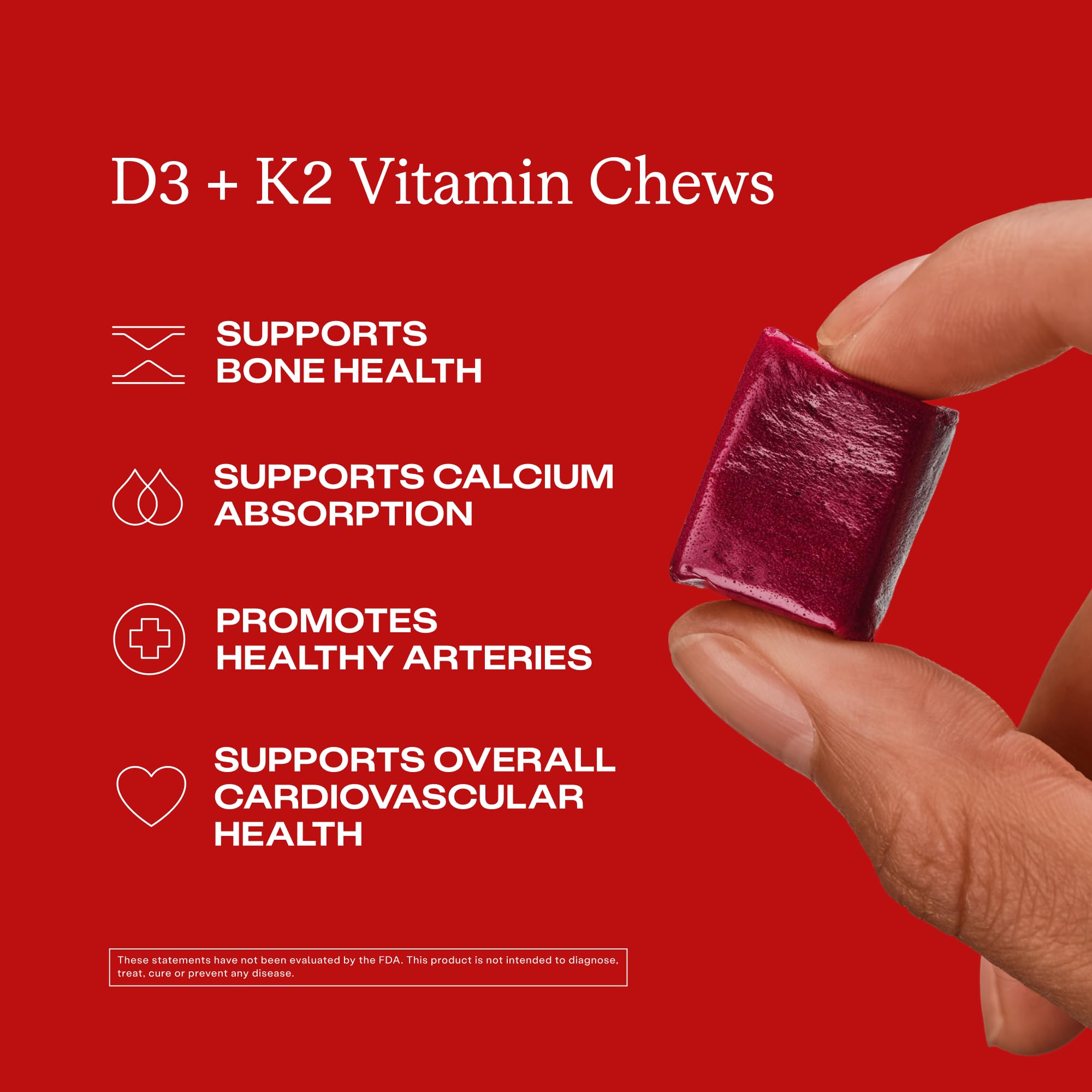 HumanN Vitamin D3 & K2 Chews nutritional information