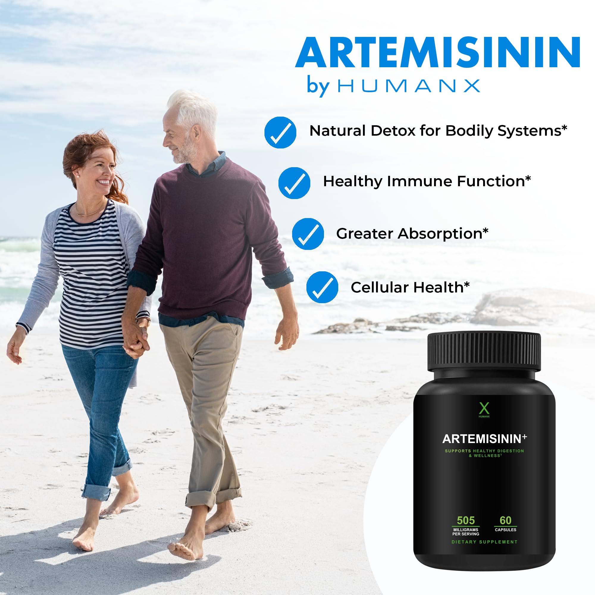 HUMANX Artemisinin 505 mg supplement bottle with label