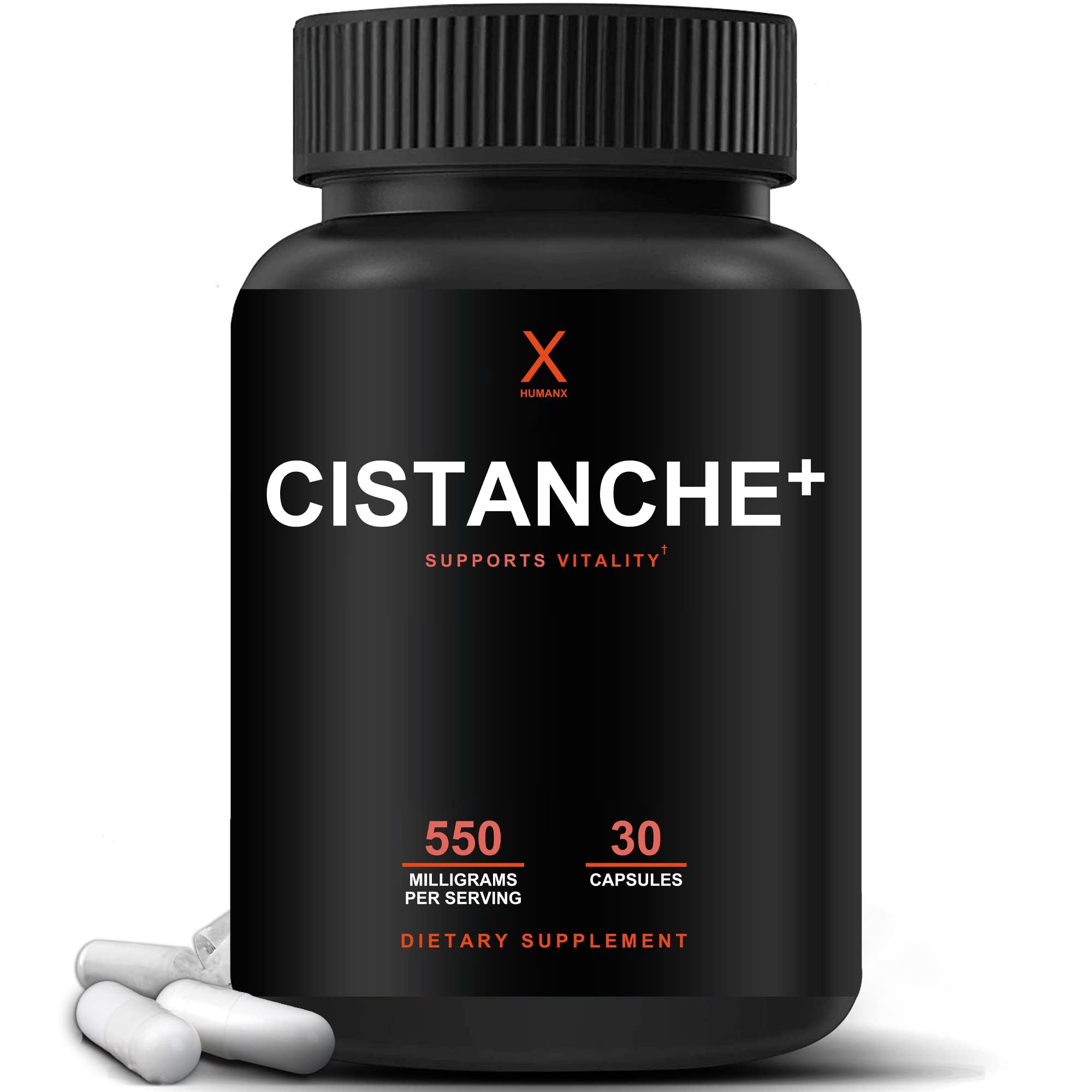 HUMANX Cistanche+ supplement front view with packaging