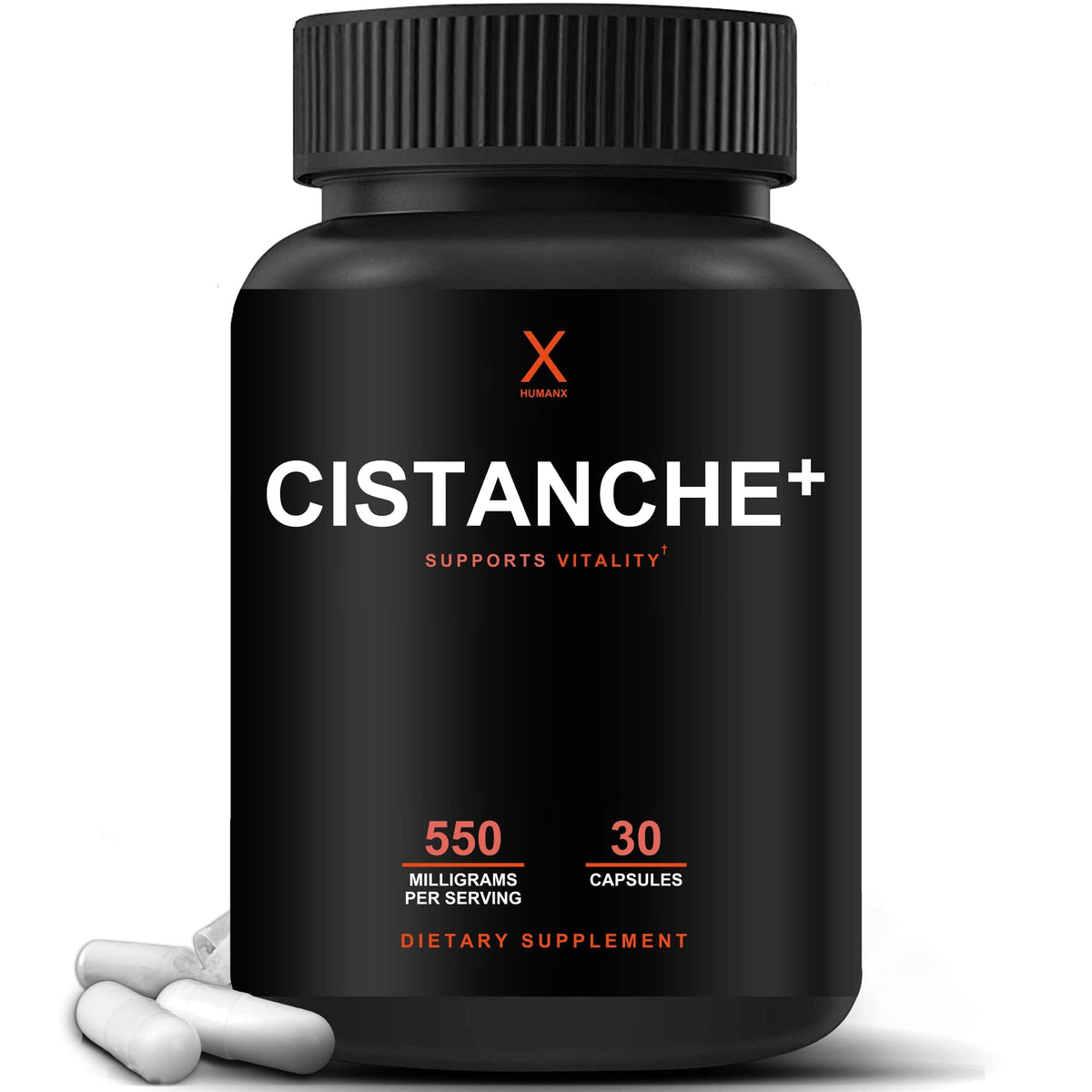 HUMANX Cistanche+ supplement front view with packaging