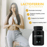 HUMANX Lactoferrin 500mg Iron Supplement Capsules with packaging