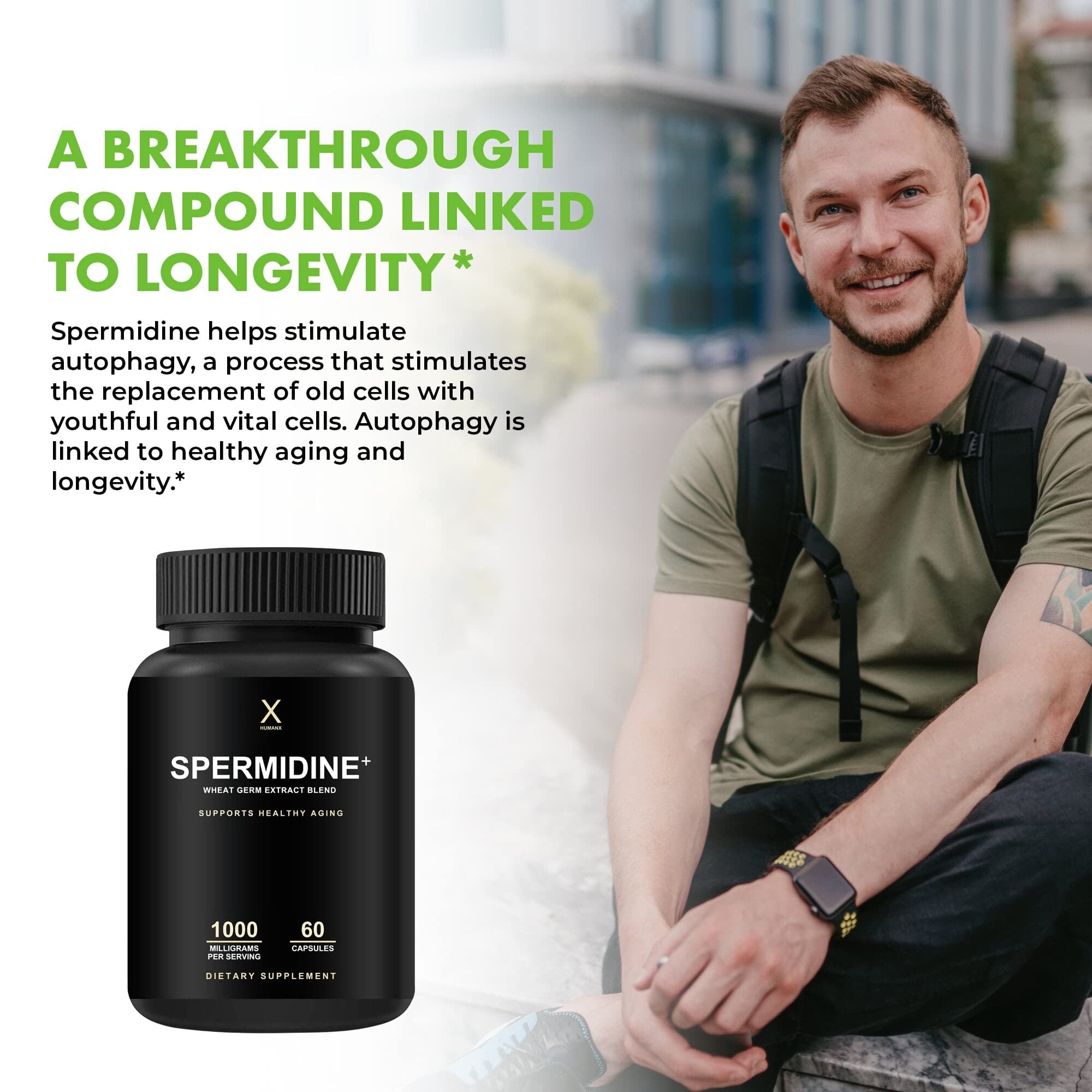 HUMANX Spermidine+ nutritional information label