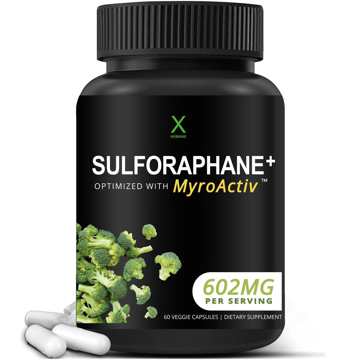 HUMANX Sulforaphane+ supplement front view of packaging