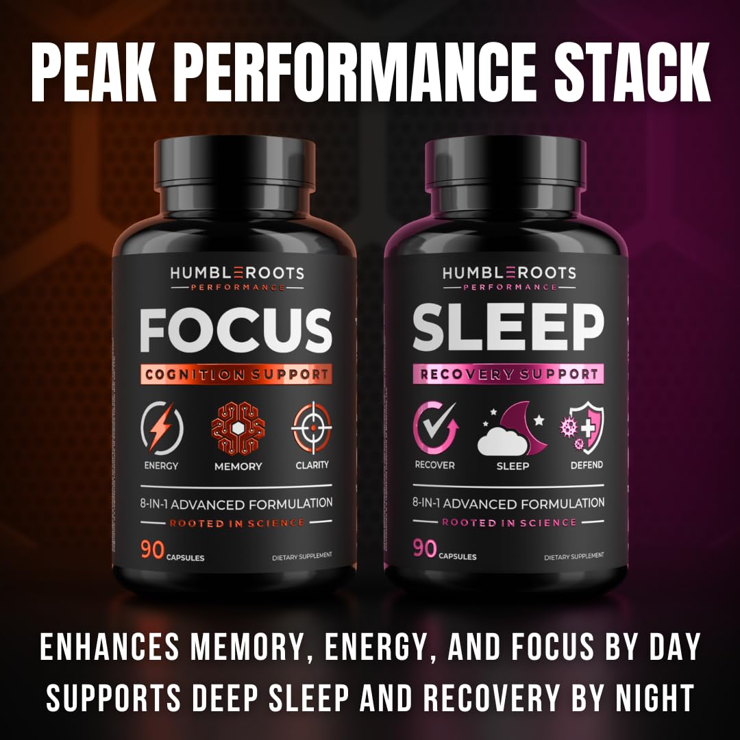 HUMBLEROOTS PERFORMANCE FOCUS Nootropic Capsules close-up