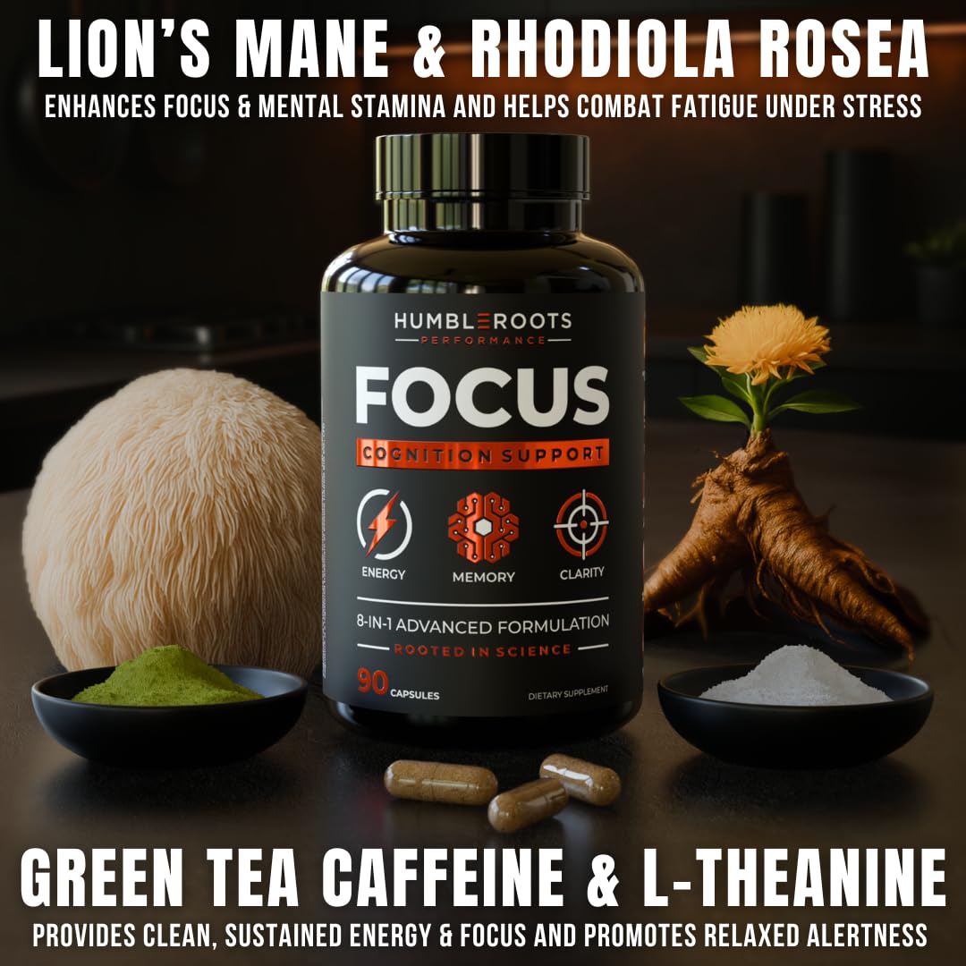 HUMBLEROOTS PERFORMANCE FOCUS Nootropic Capsules side view