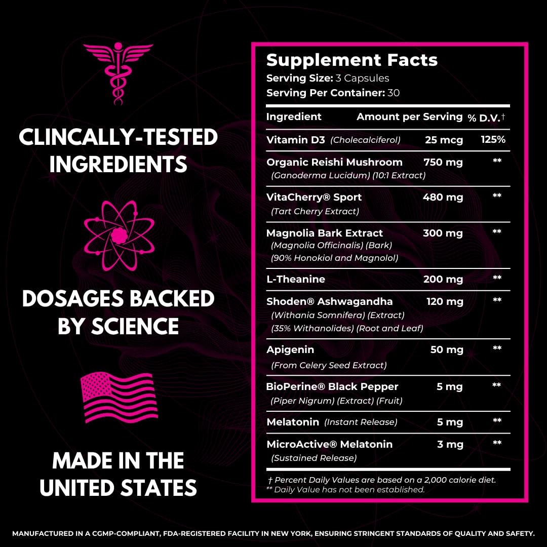 HUMBLEROOTS PERFORMANCE Sleep Supplement Capsules ingredients close-up