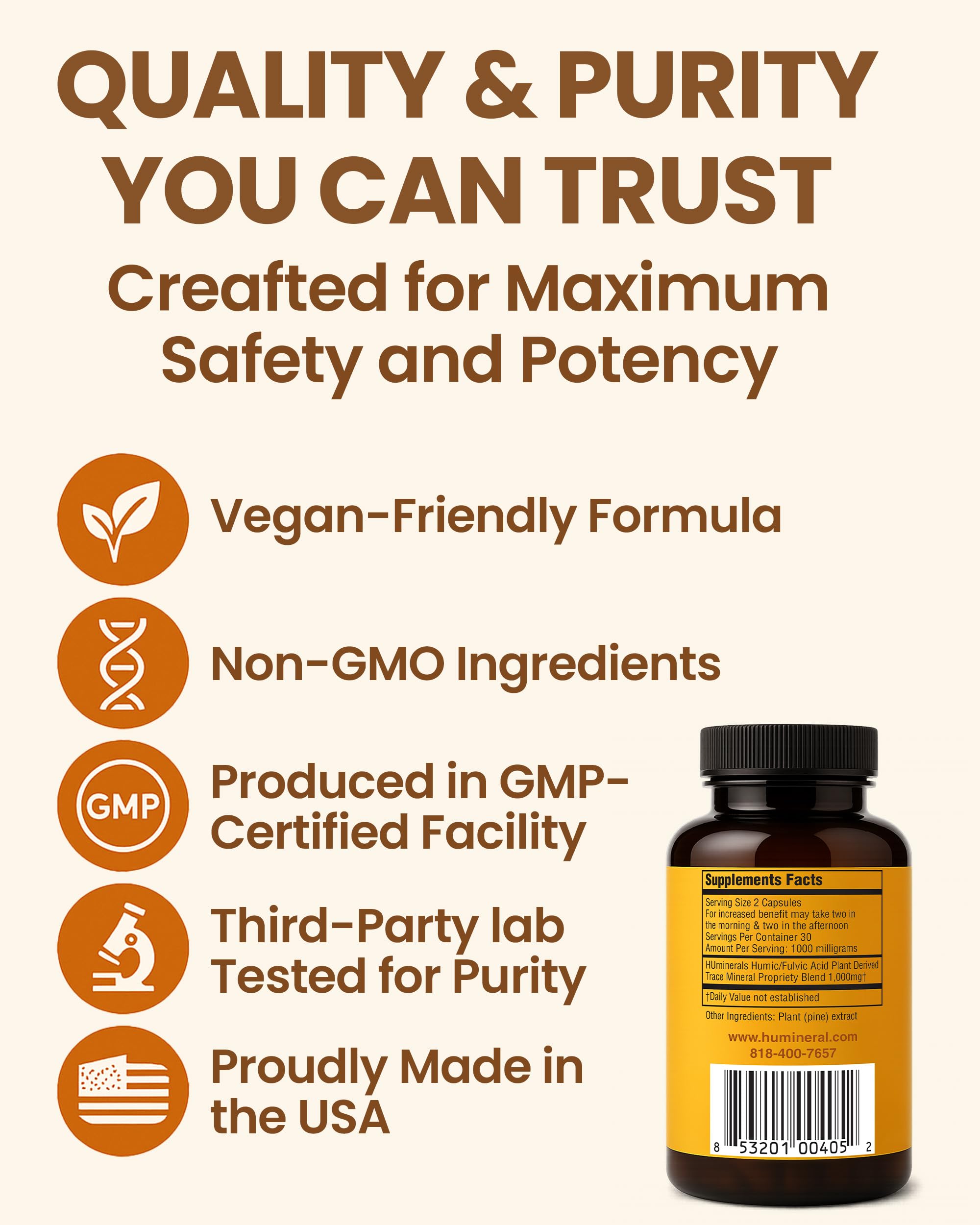 HUmineral Trace Minerals Supplement close-up of label