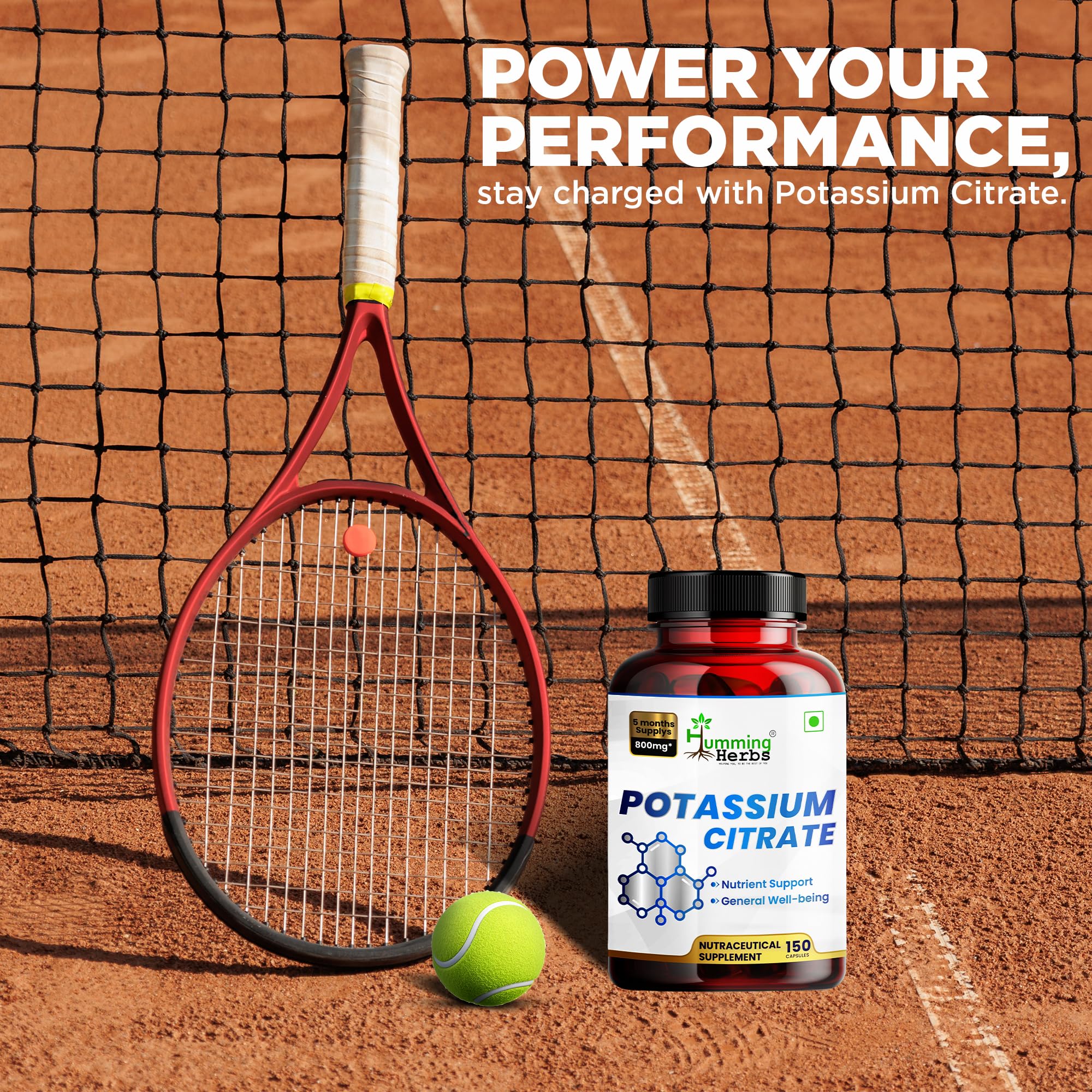 Humming Herbs Potassium Citrate Capsules with measuring spoon
